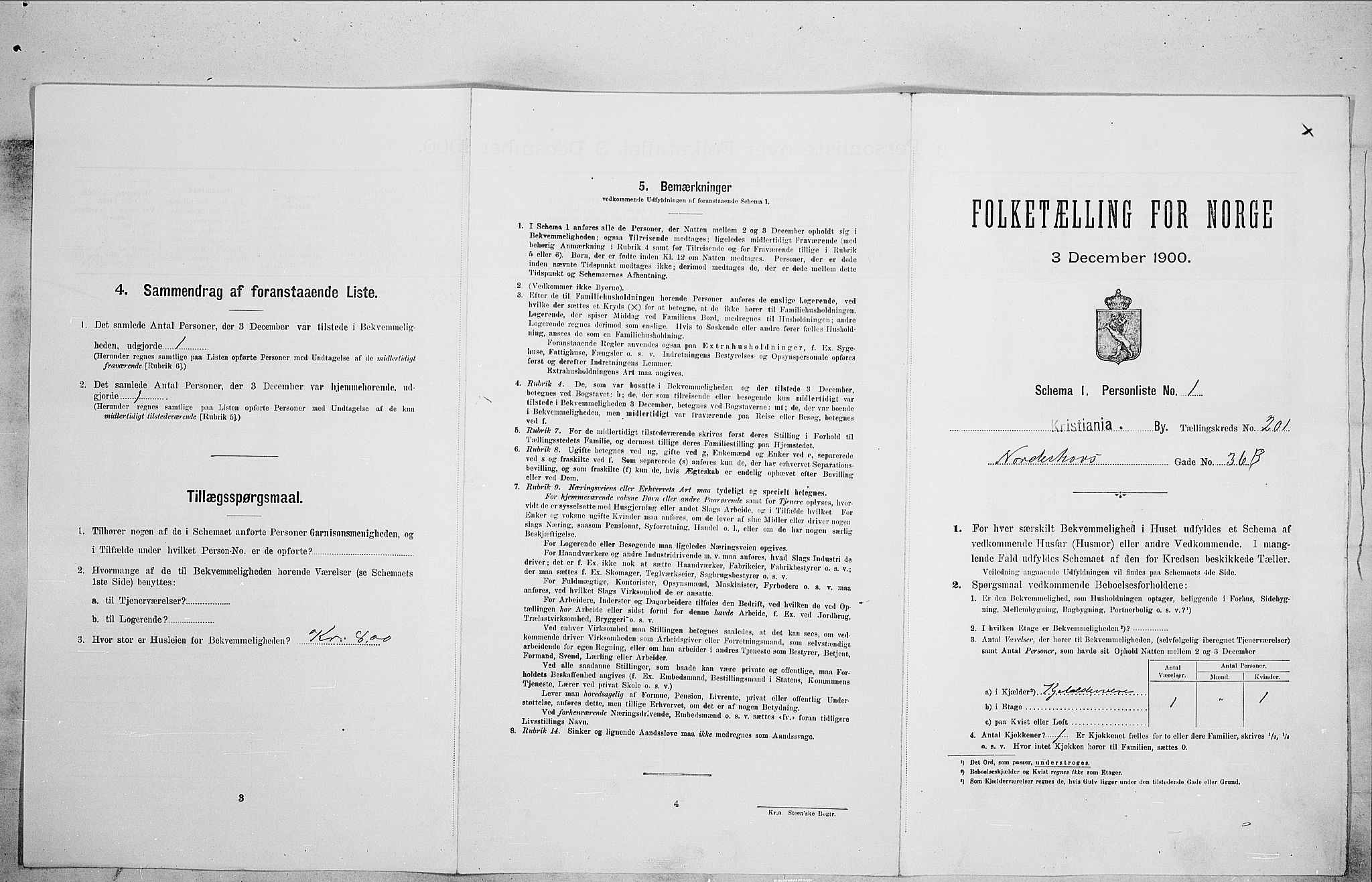 SAO, Folketelling 1900 for 0301 Kristiania kjøpstad, 1900, s. 66005