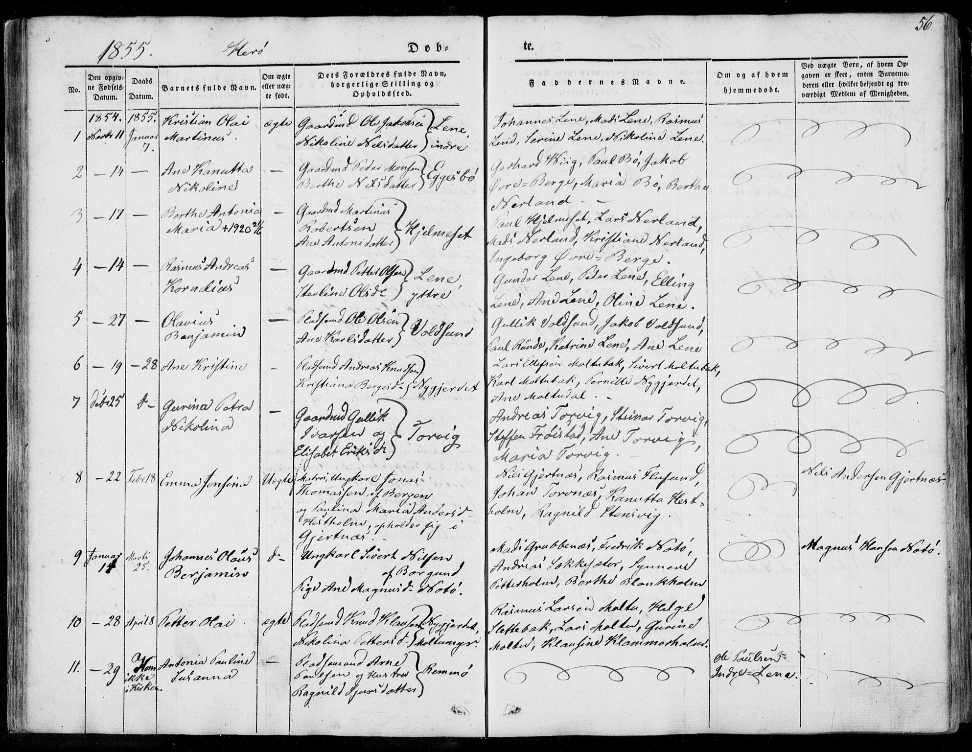 Ministerialprotokoller, klokkerbøker og fødselsregistre - Møre og Romsdal, AV/SAT-A-1454/507/L0070: Ministerialbok nr. 507A05, 1842-1873, s. 56