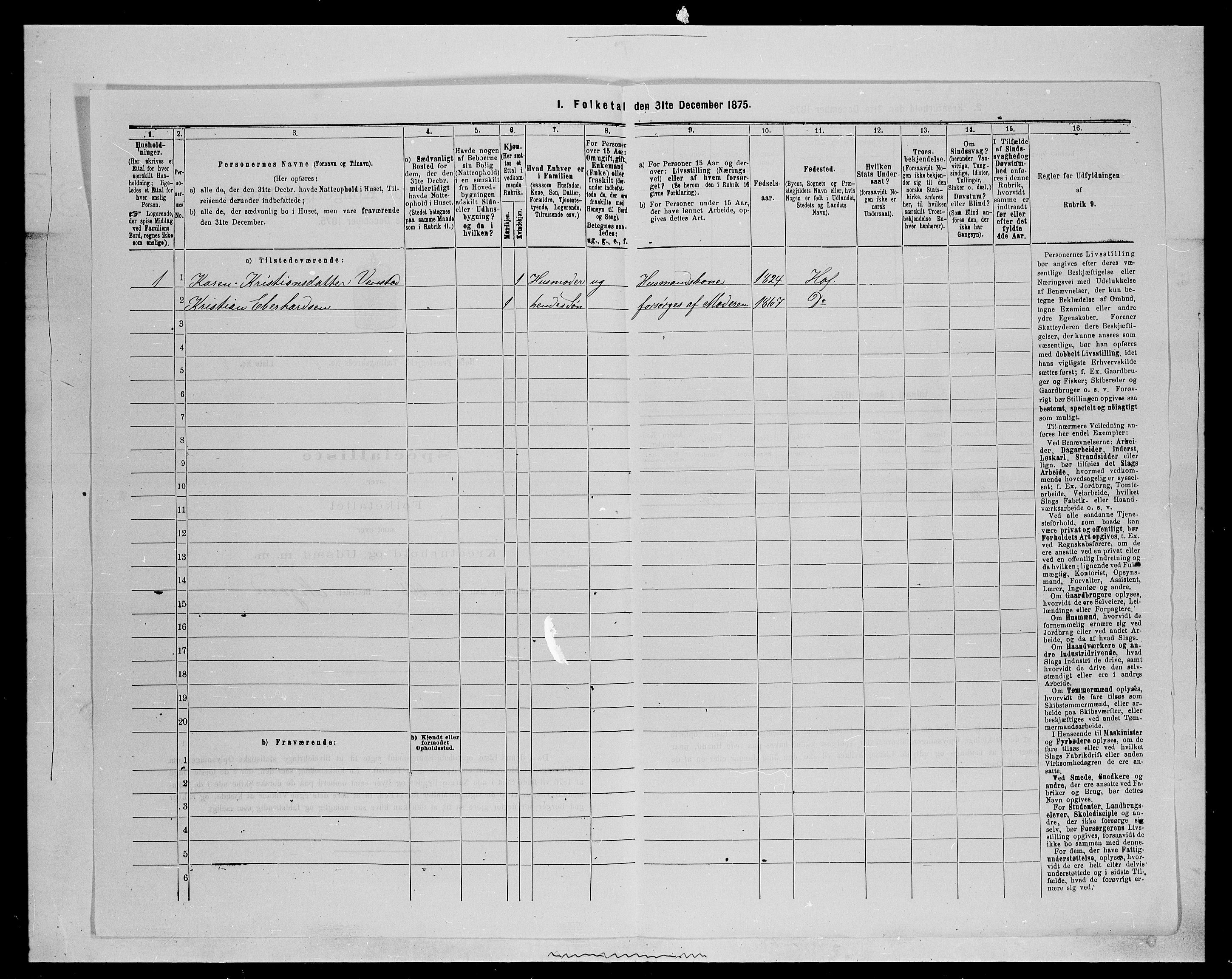 SAH, Folketelling 1875 for 0424P Hof prestegjeld, 1875, s. 25