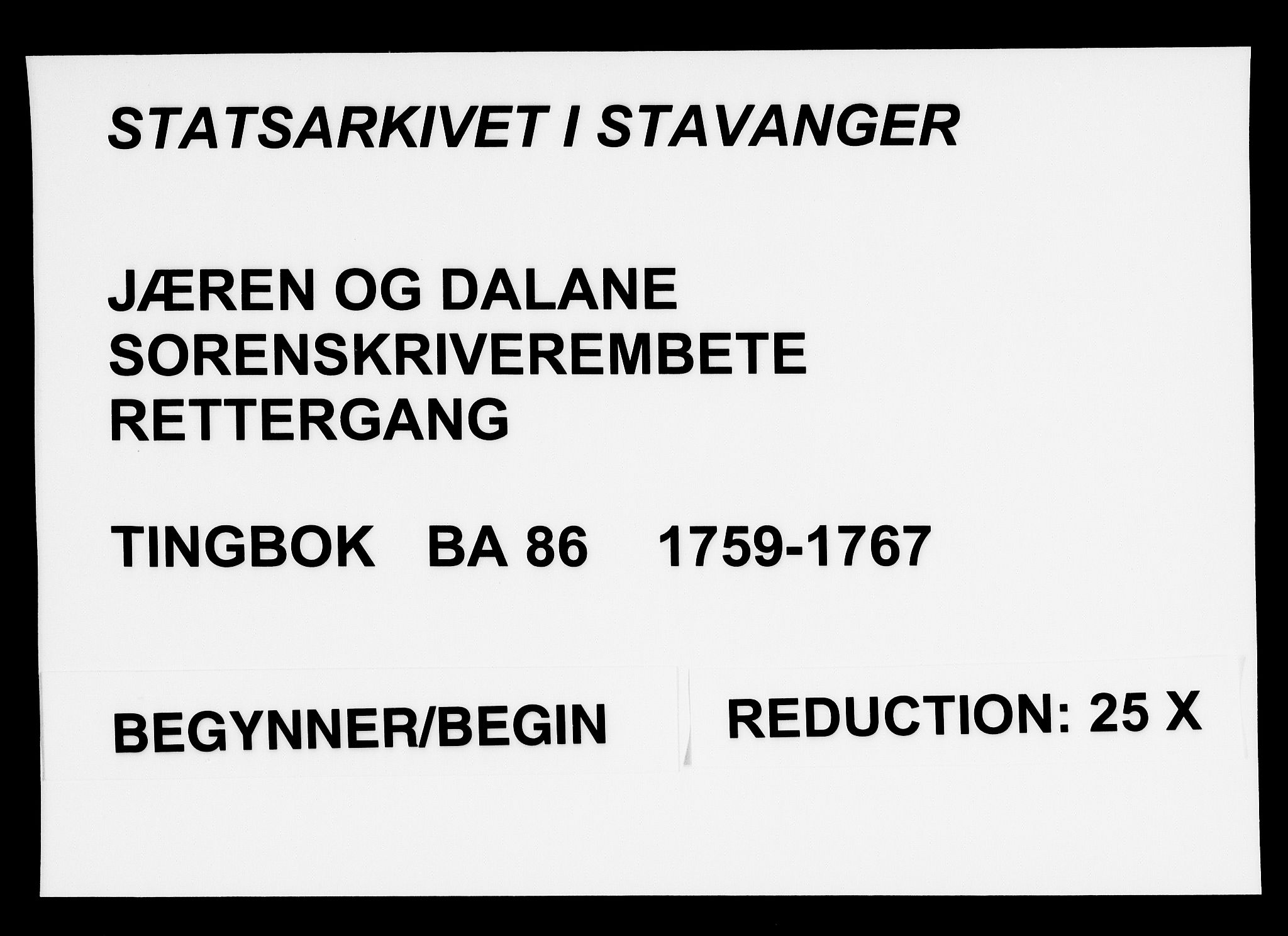 Jæren og Dalane sorenskriveri, SAST/A-100306/3/30/30BA/L0086: TINGBOK <LAKUNE 1761-1765>, 1759-1767