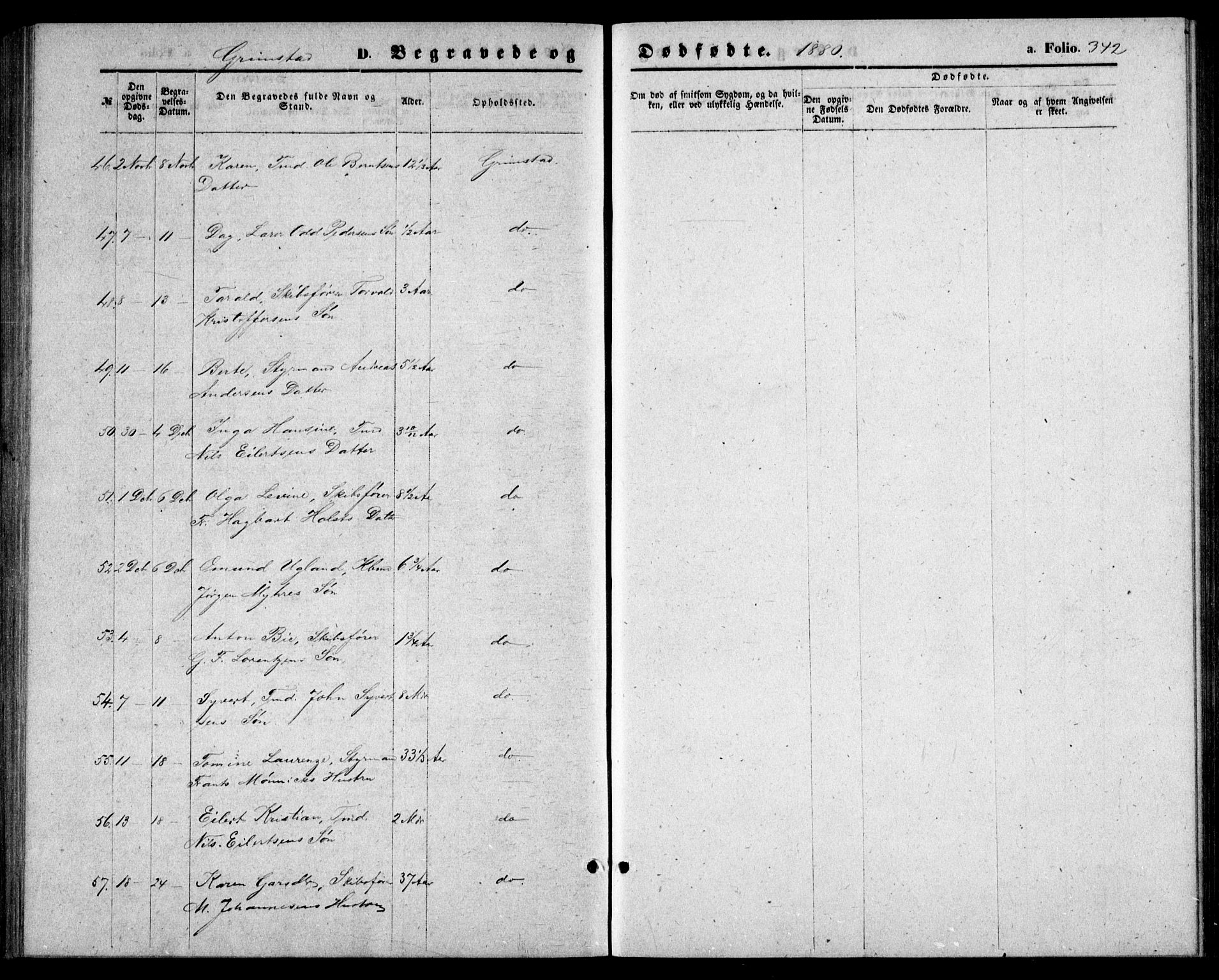 Fjære sokneprestkontor, AV/SAK-1111-0011/F/Fb/L0009: Klokkerbok nr. B 9, 1867-1870, s. 342