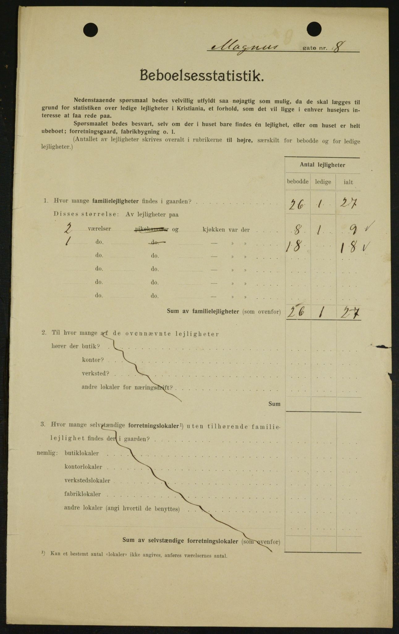 OBA, Kommunal folketelling 1.2.1909 for Kristiania kjøpstad, 1909, s. 54158