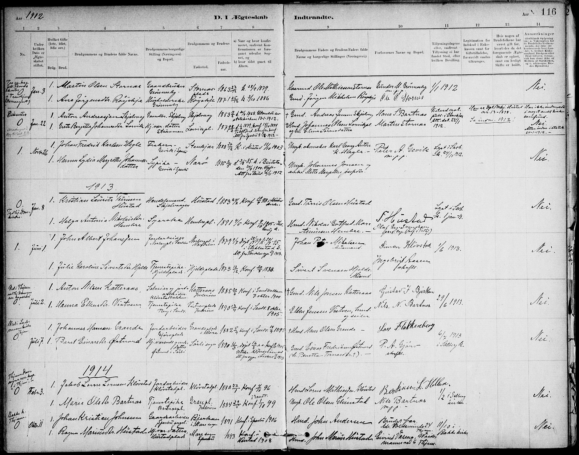 Ministerialprotokoller, klokkerbøker og fødselsregistre - Nord-Trøndelag, AV/SAT-A-1458/732/L0316: Ministerialbok nr. 732A01, 1879-1921, s. 116