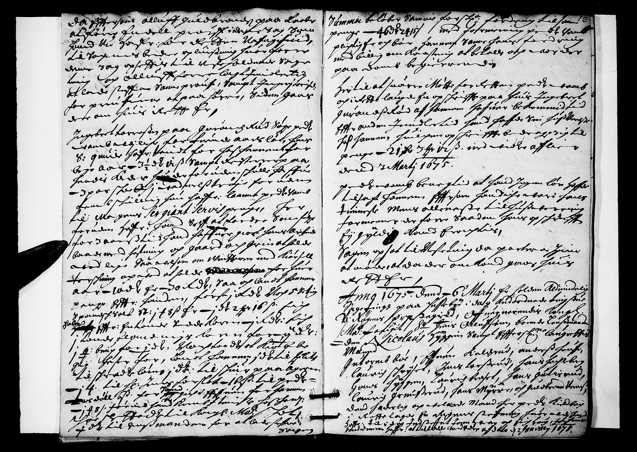 Lier, Røyken og Hurum sorenskriveri, AV/SAKO-A-89/F/Fa/L0016: Tingbok, 1675, s. 12