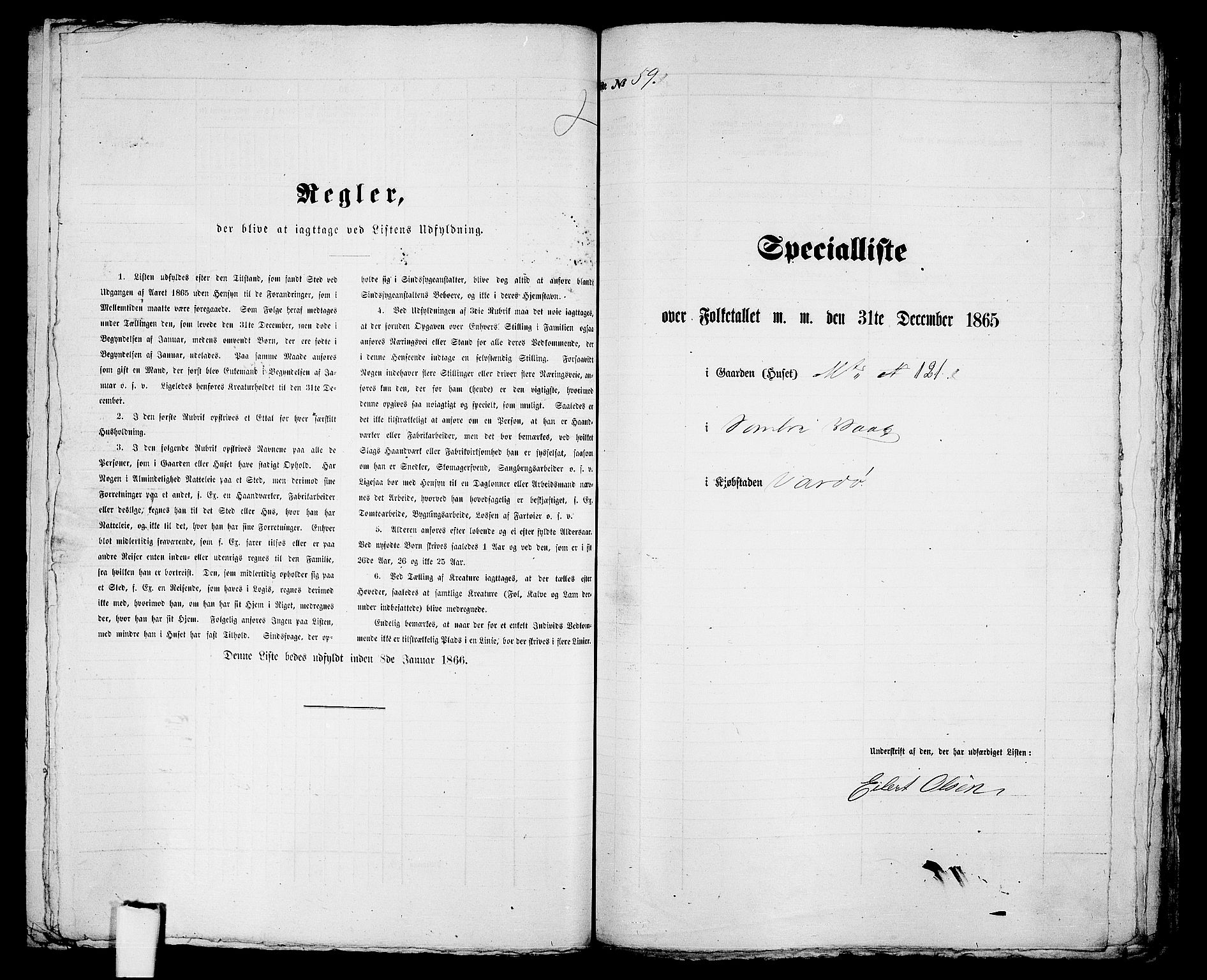 RA, Folketelling 1865 for 2002B Vardø prestegjeld, Vardø kjøpstad, 1865, s. 124