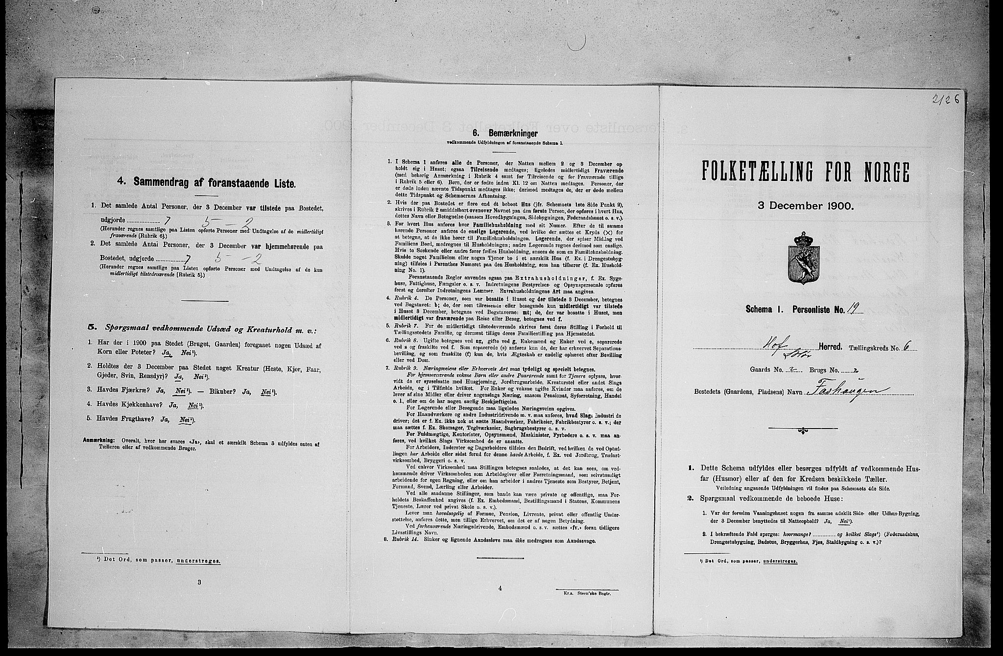 SAH, Folketelling 1900 for 0424 Hof herred, 1900, s. 1038