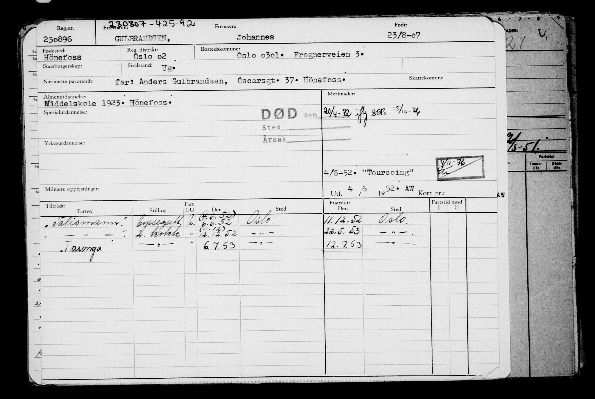 Direktoratet for sjømenn, AV/RA-S-3545/G/Gb/L0072: Hovedkort, 1907, s. 676