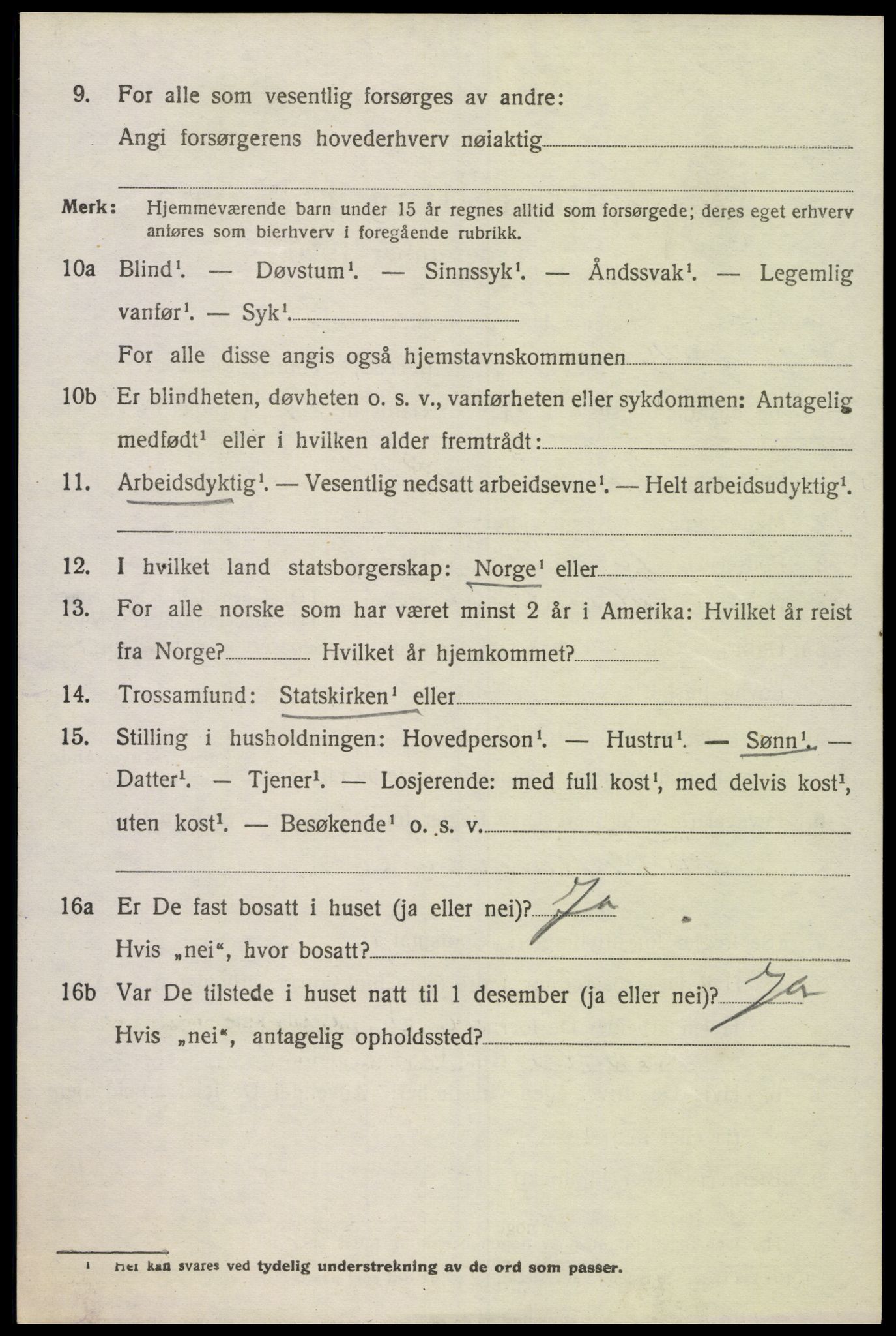 SAK, Folketelling 1920 for 1012 Oddernes herred, 1920, s. 5376