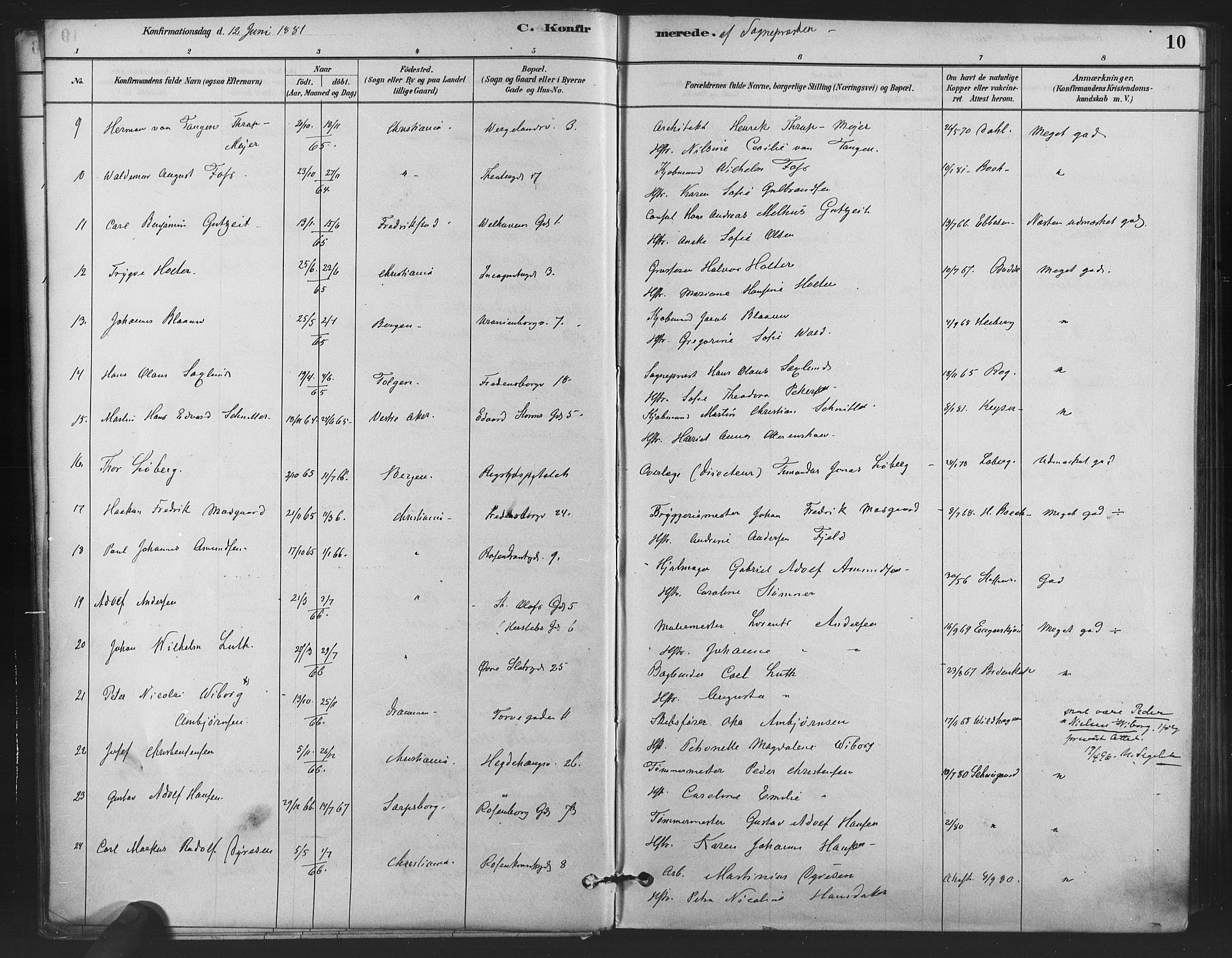 Trefoldighet prestekontor Kirkebøker, AV/SAO-A-10882/F/Fb/L0003: Ministerialbok nr. II 3, 1881-1895, s. 10