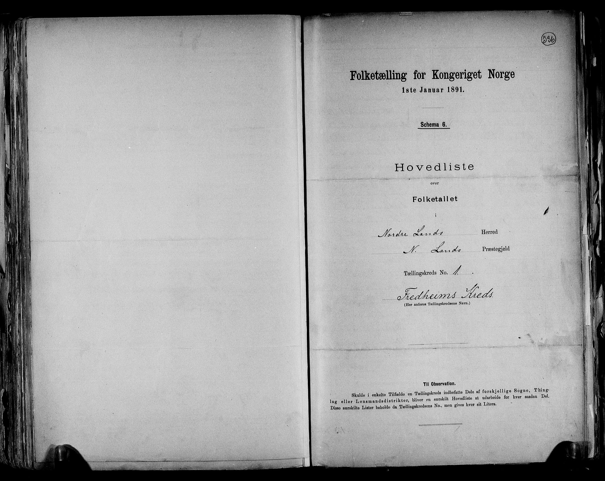 RA, Folketelling 1891 for 0538 Nordre Land herred, 1891, s. 4