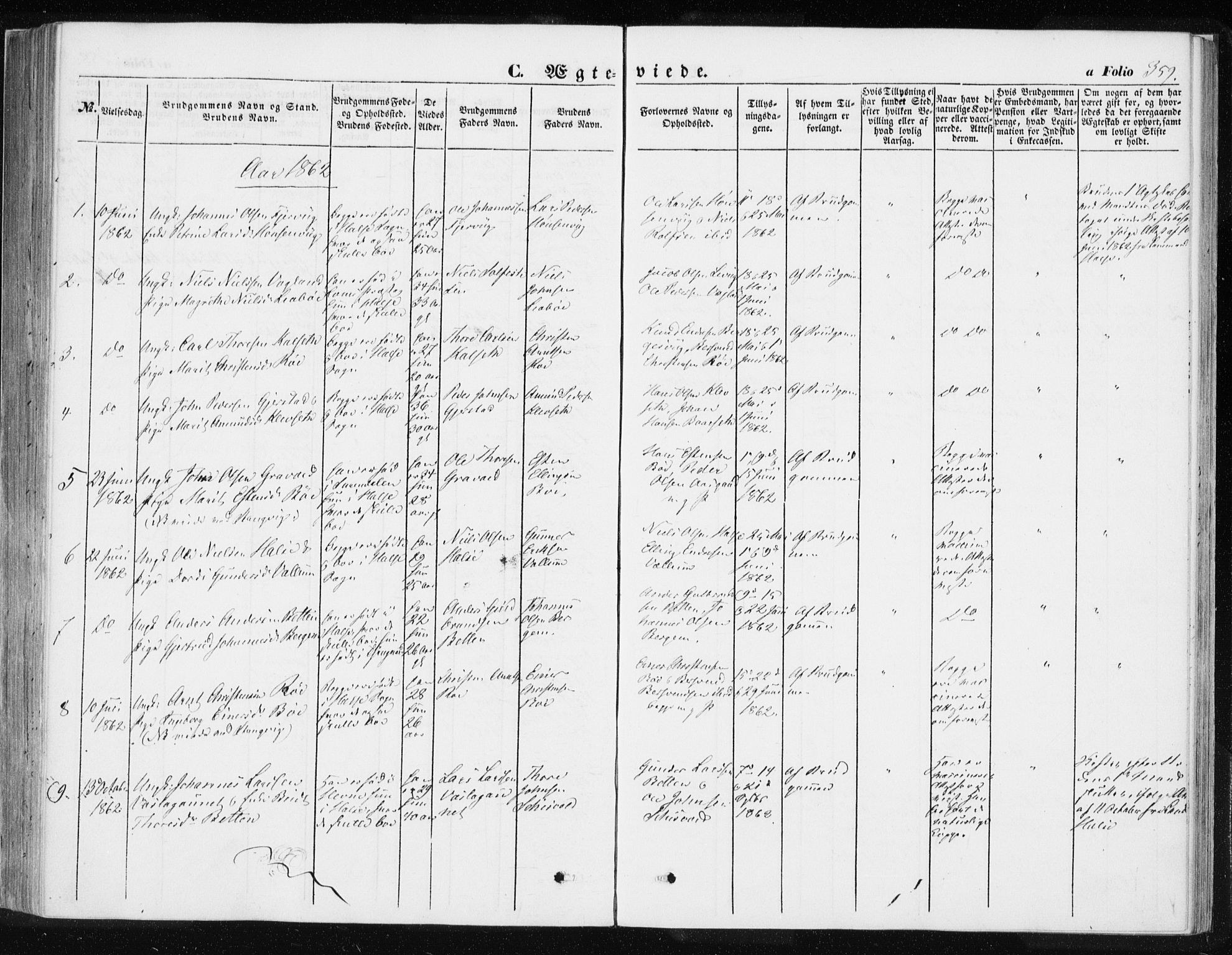 Ministerialprotokoller, klokkerbøker og fødselsregistre - Møre og Romsdal, SAT/A-1454/576/L0883: Ministerialbok nr. 576A01, 1849-1865, s. 359