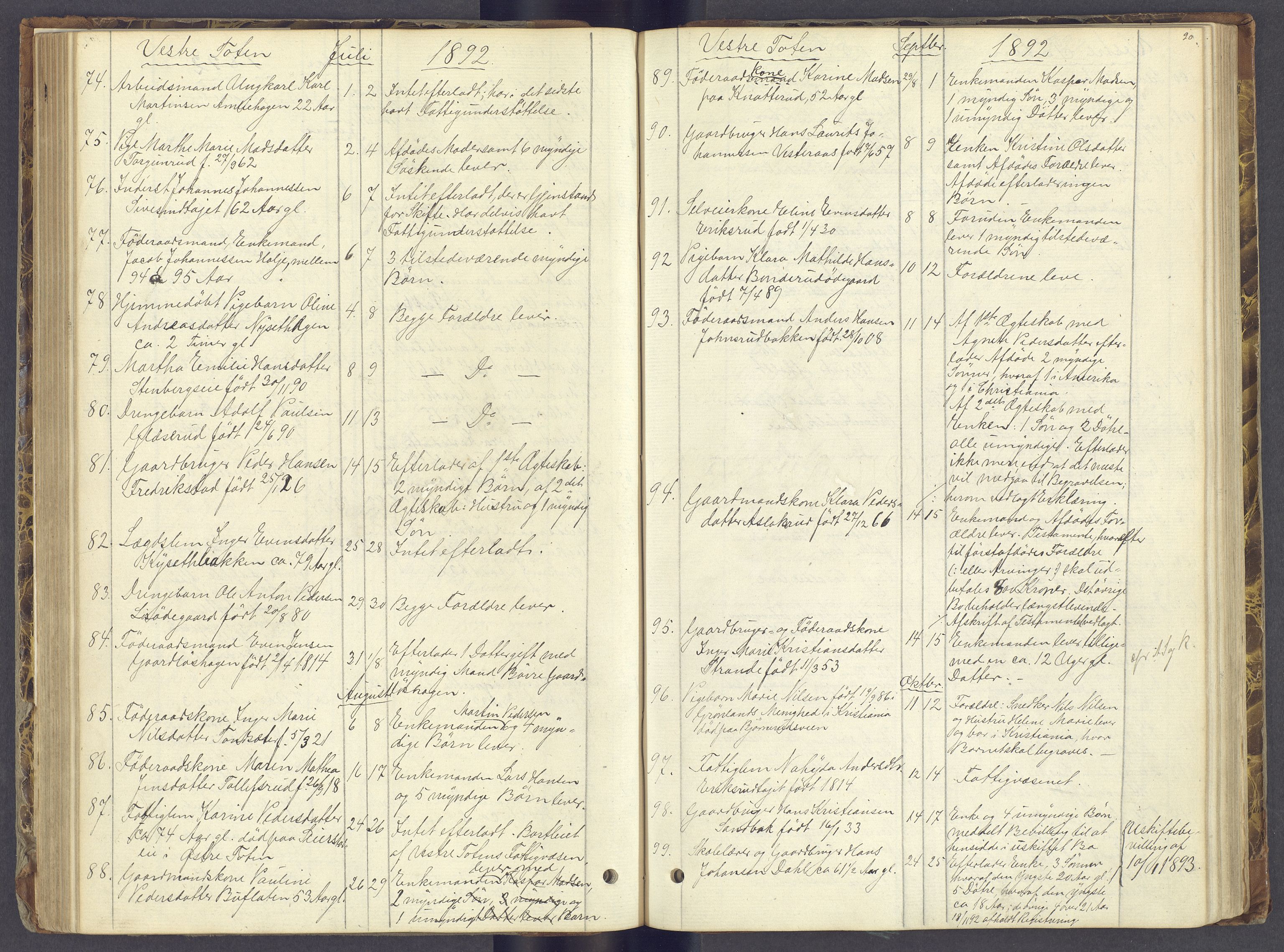 Toten tingrett, AV/SAH-TING-006/J/Jl/L0002: Dødsfallsjournal, 1868-1892, s. 89b-90a