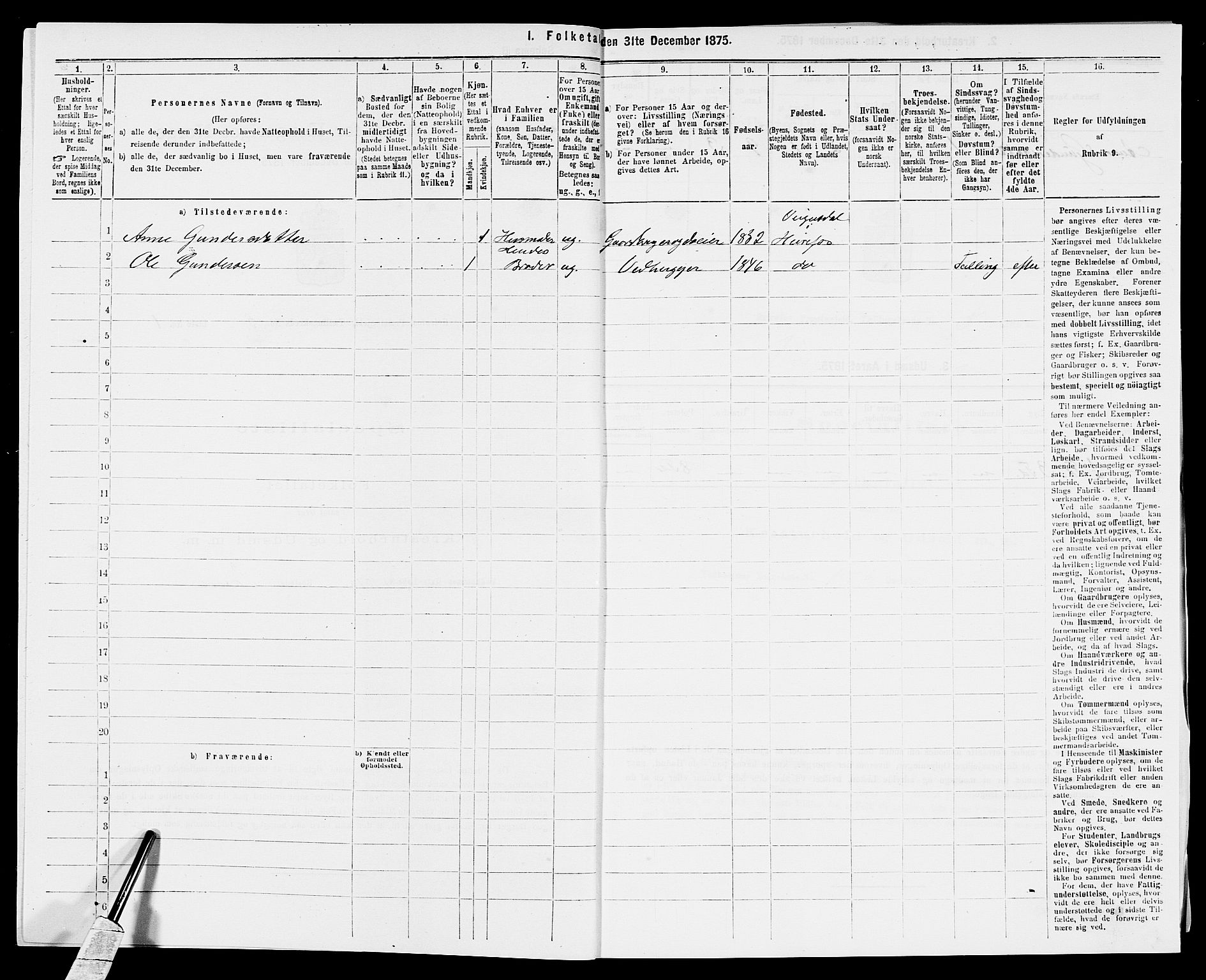 SAK, Folketelling 1875 for 0933P Herefoss prestegjeld, 1875, s. 389