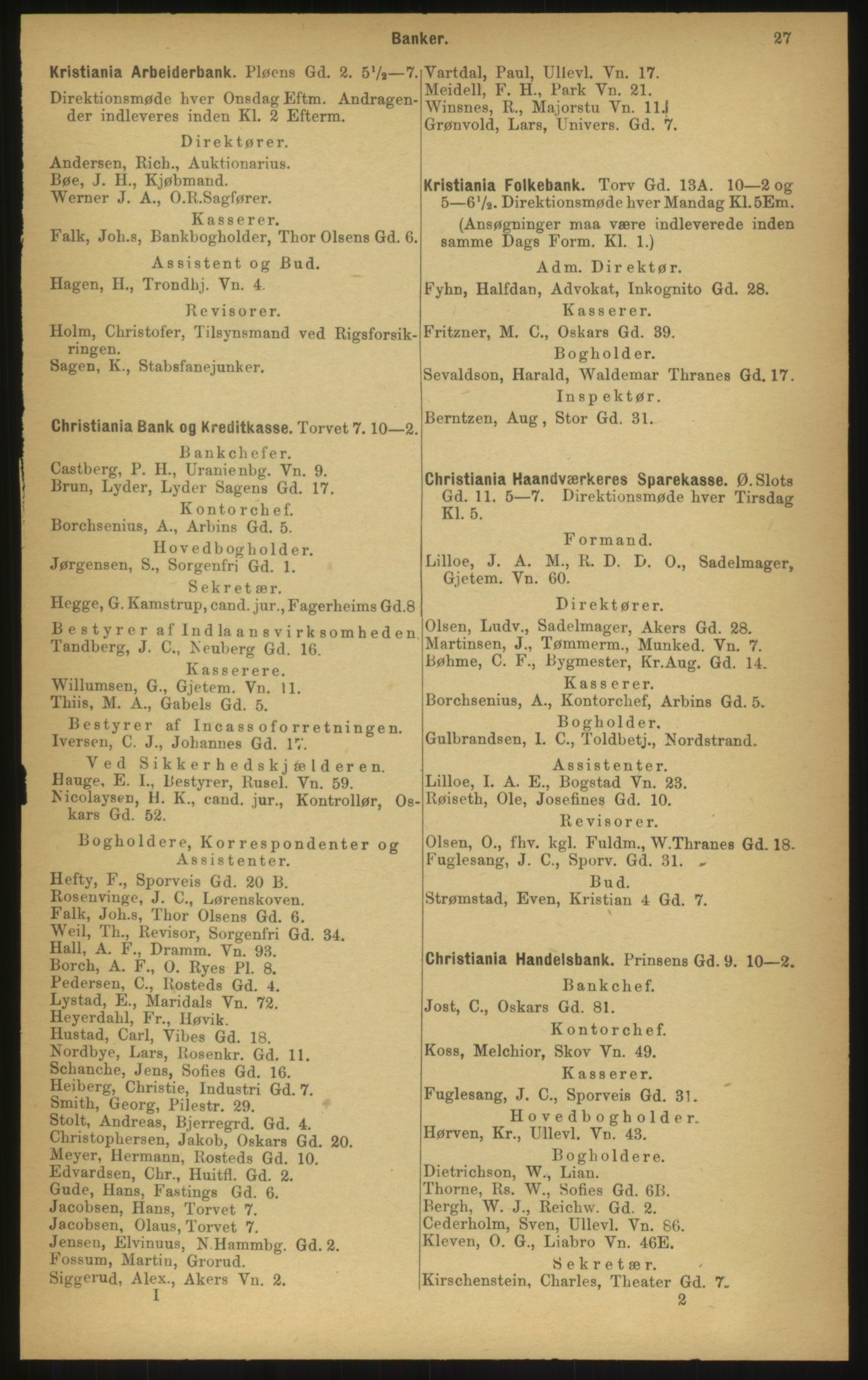 Kristiania/Oslo adressebok, PUBL/-, 1897, s. 27