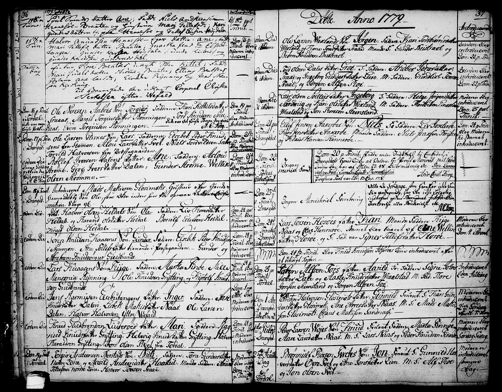 Drangedal kirkebøker, AV/SAKO-A-258/F/Fa/L0003: Ministerialbok nr. 3, 1768-1814, s. 36-37