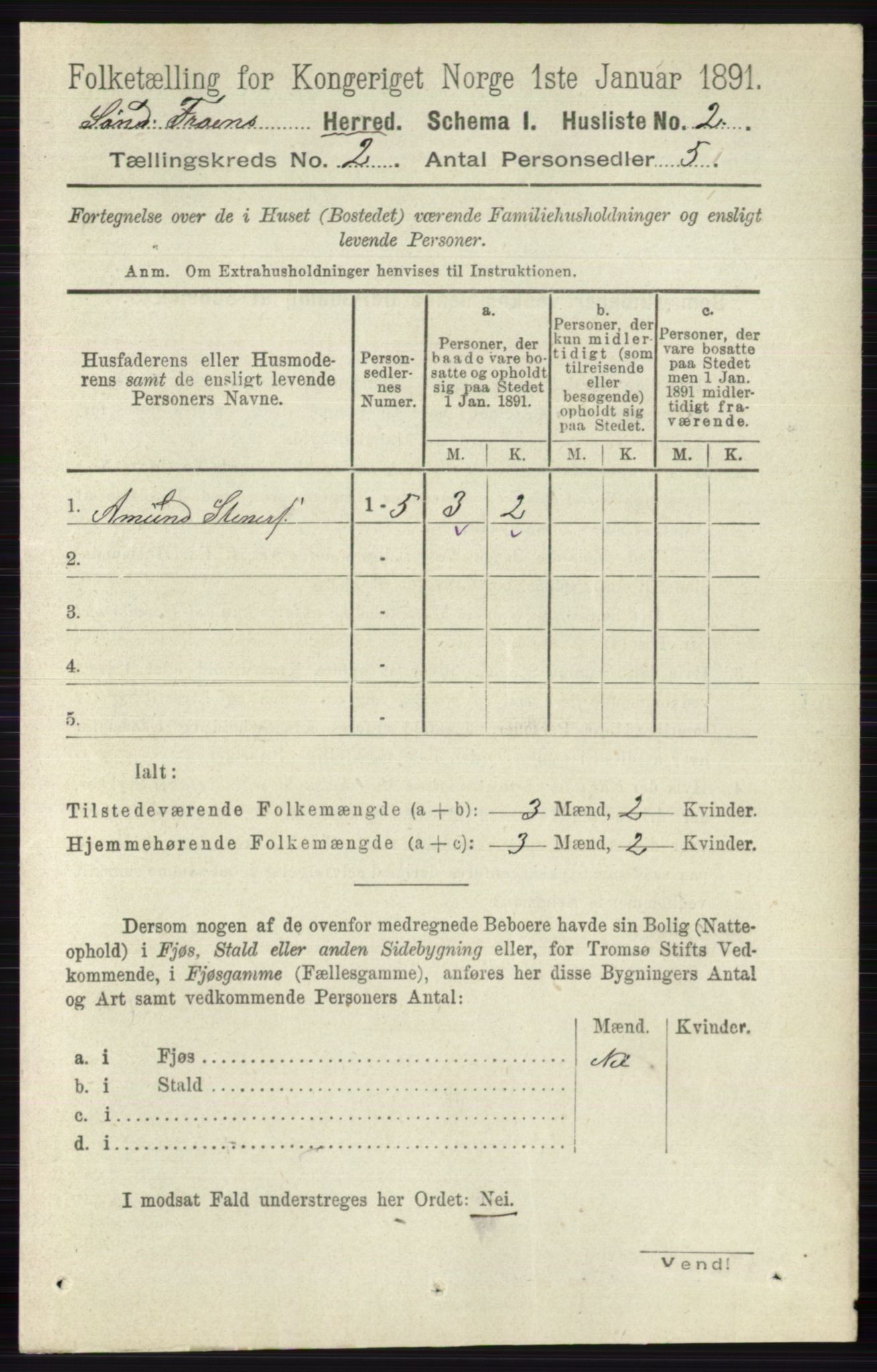 RA, Folketelling 1891 for 0519 Sør-Fron herred, 1891, s. 497