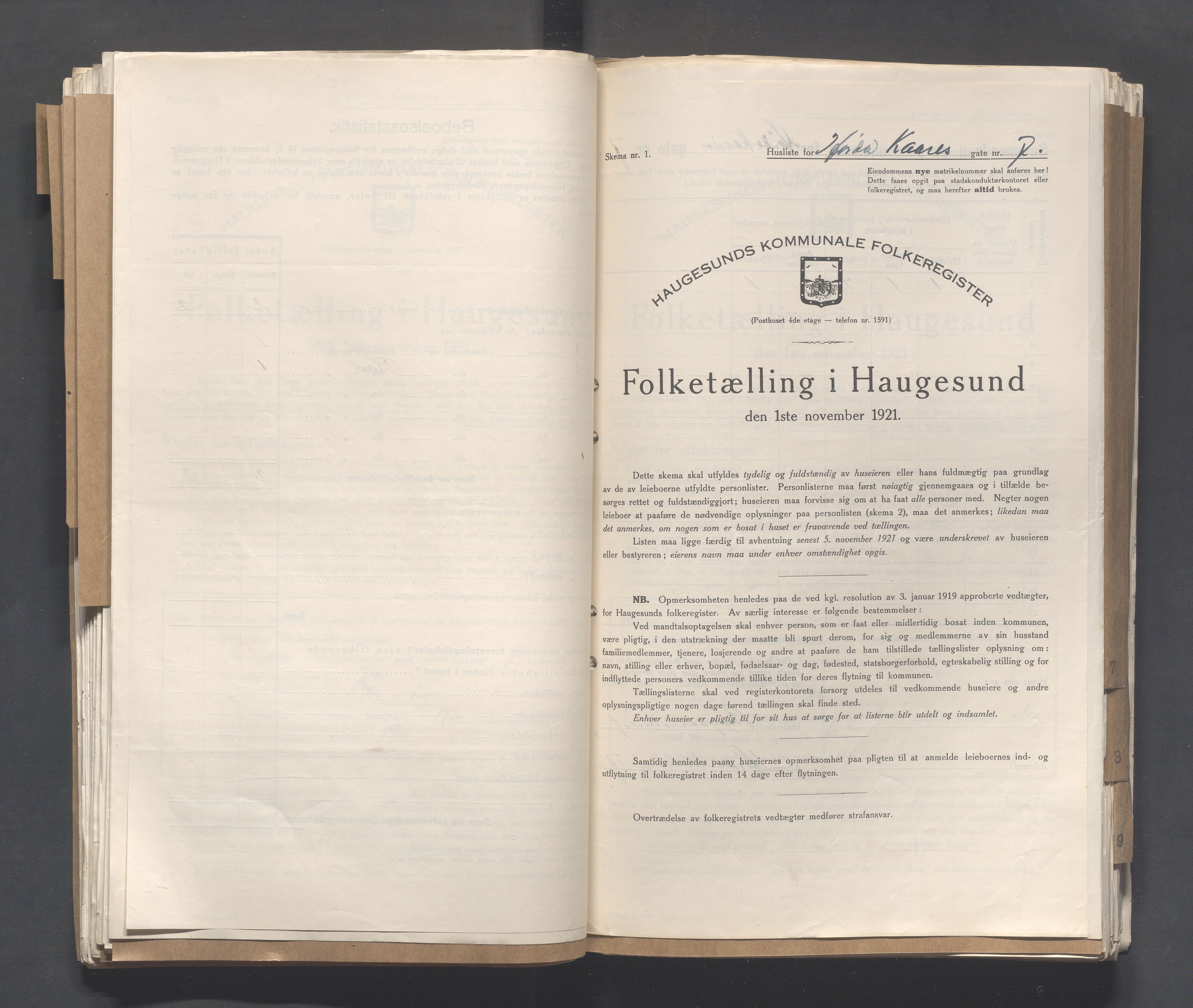 IKAR, Kommunal folketelling 1.11.1921 for Haugesund, 1921, s. 2357