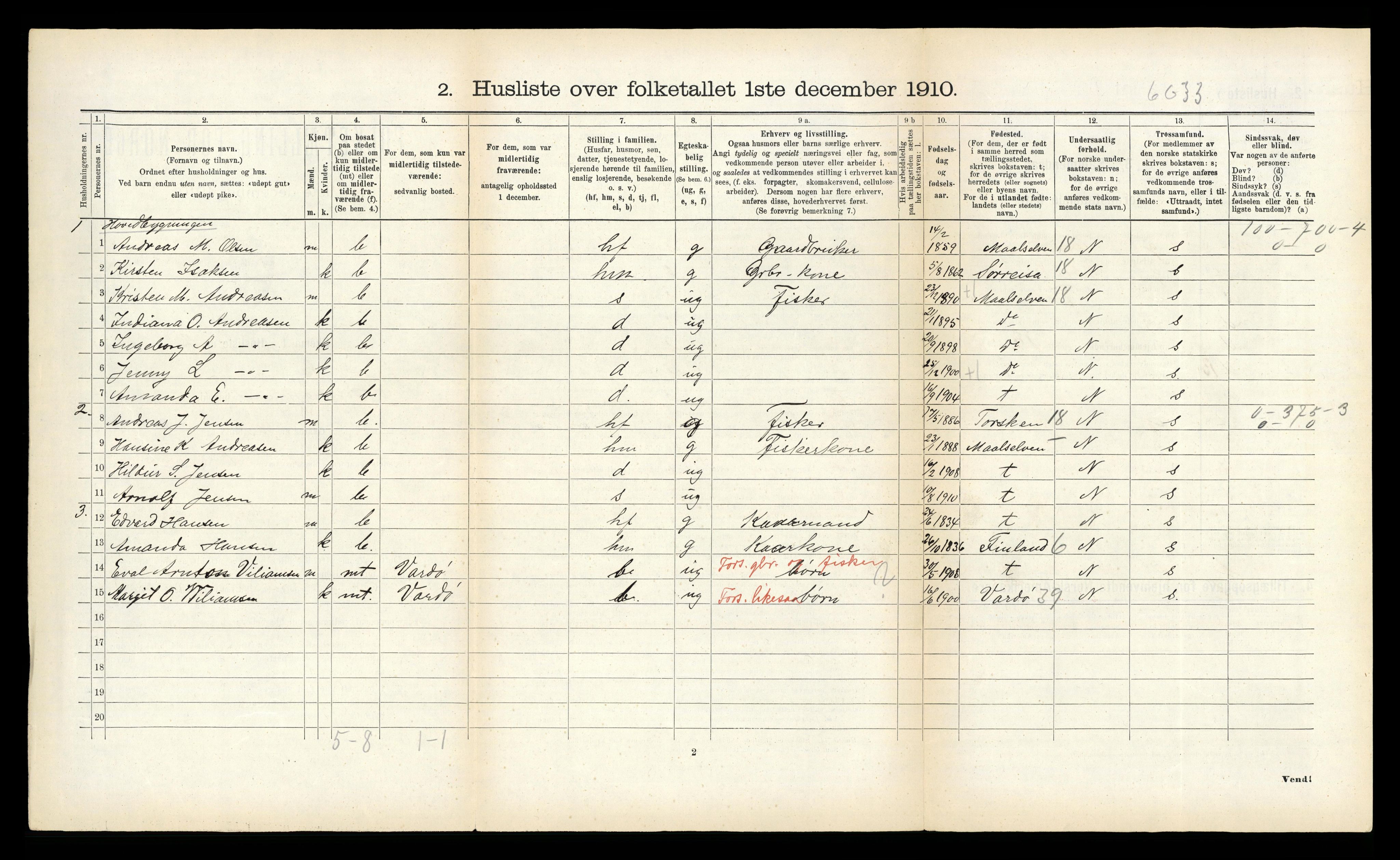 RA, Folketelling 1910 for 1934 Tromsøysund herred, 1910, s. 814