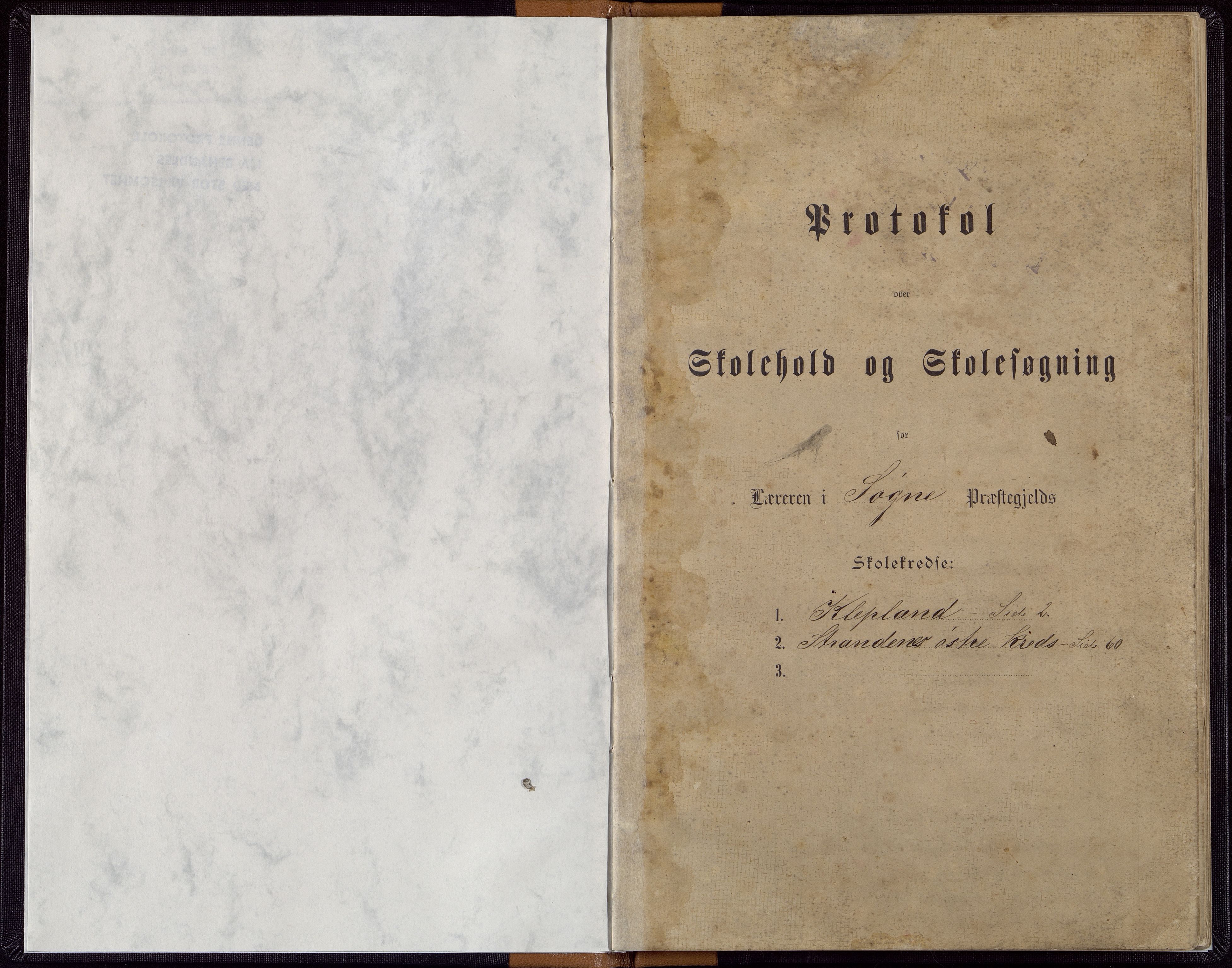 Søgne og Greipstad kommune - Klepland Krets, ARKSOR/1018SG554/H/L0002: Skoleprotokoll, 1888-1906