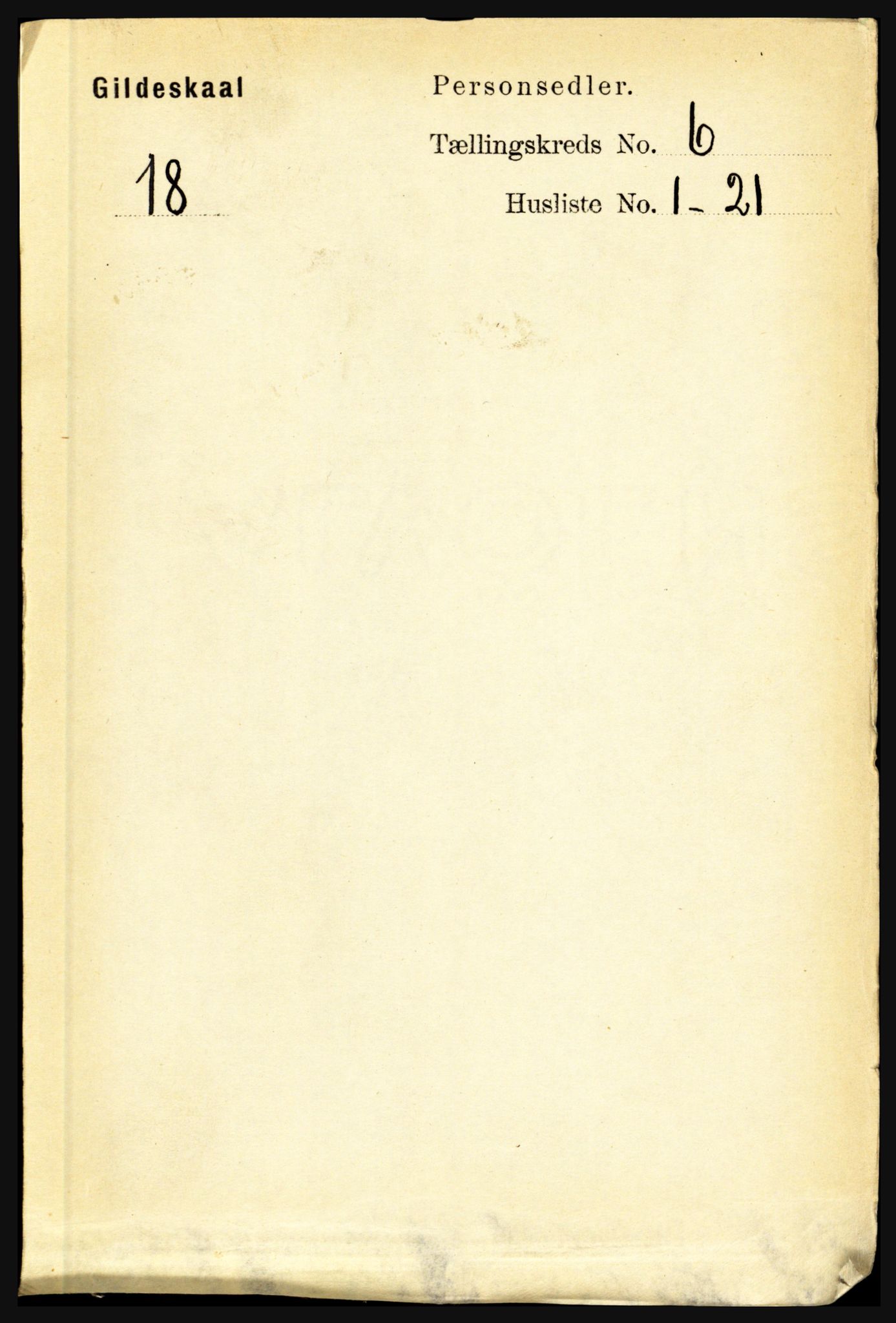 RA, Folketelling 1891 for 1838 Gildeskål herred, 1891, s. 1948