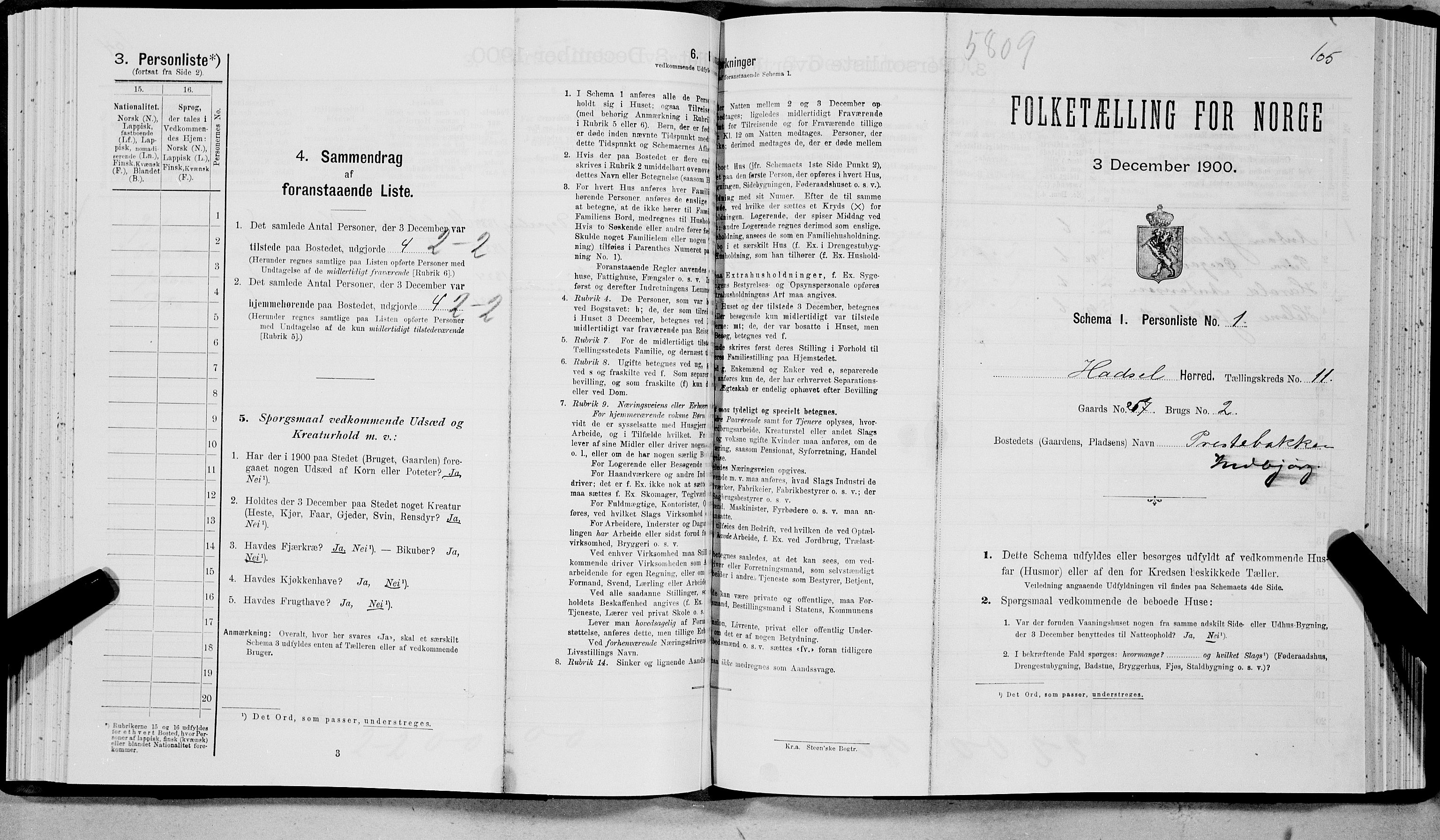 SAT, Folketelling 1900 for 1866 Hadsel herred, 1900, s. 915