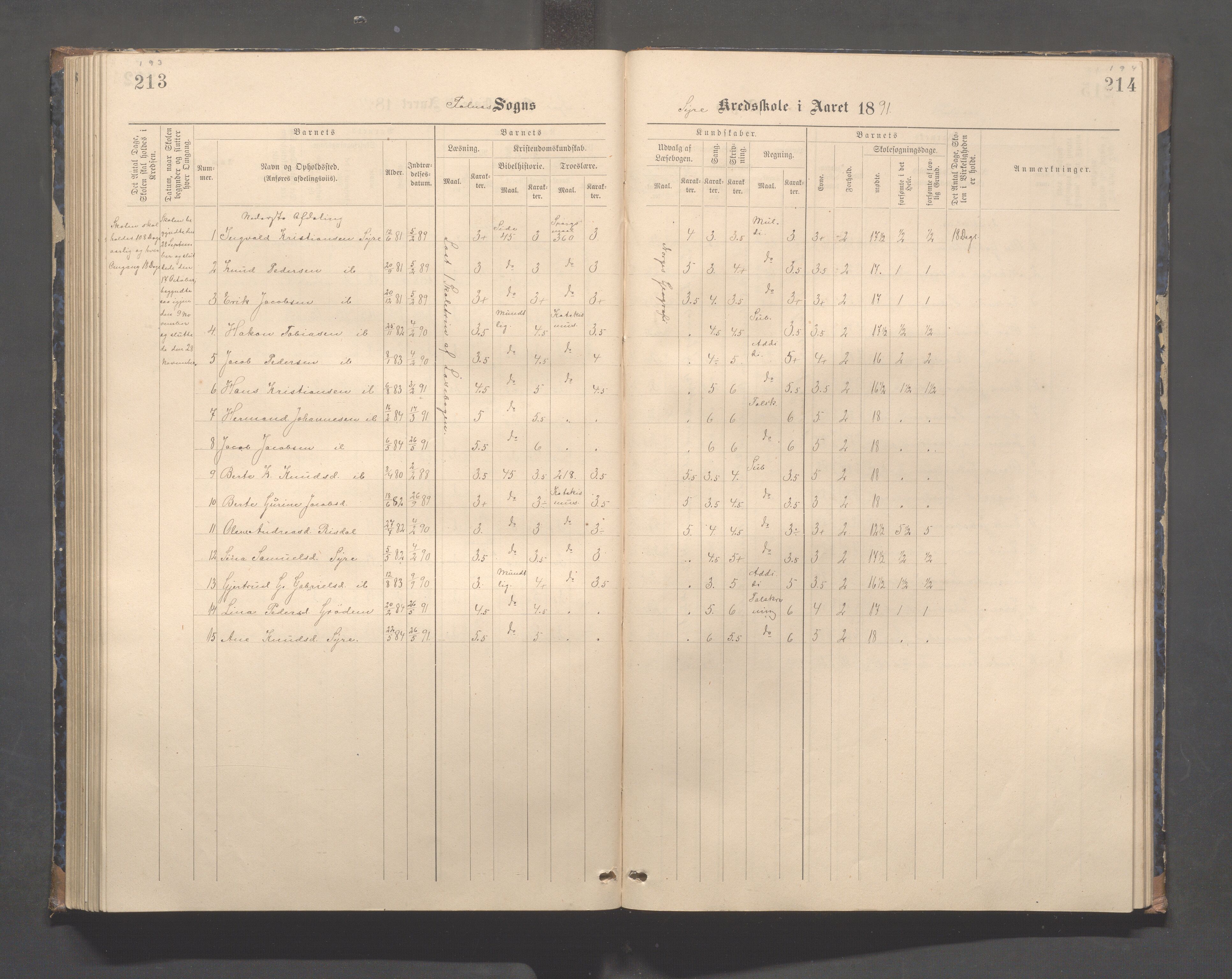 Skudenes kommune - Syre - Høynes skole, IKAR/A-307/H/L0005: Skoleprotokoll - Syre - Høynes, 1886-1898, s. 193-194