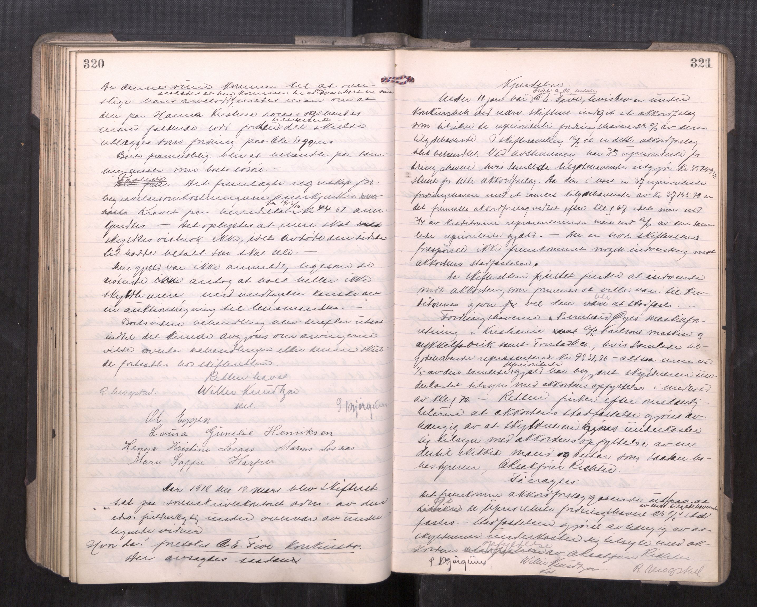 Strinda og Selbu sorenskriveri, AV/SAT-A-0015/3/3B/L0012: Skifteforhandlingsprot. 12, 1915-1919, s. 320-321