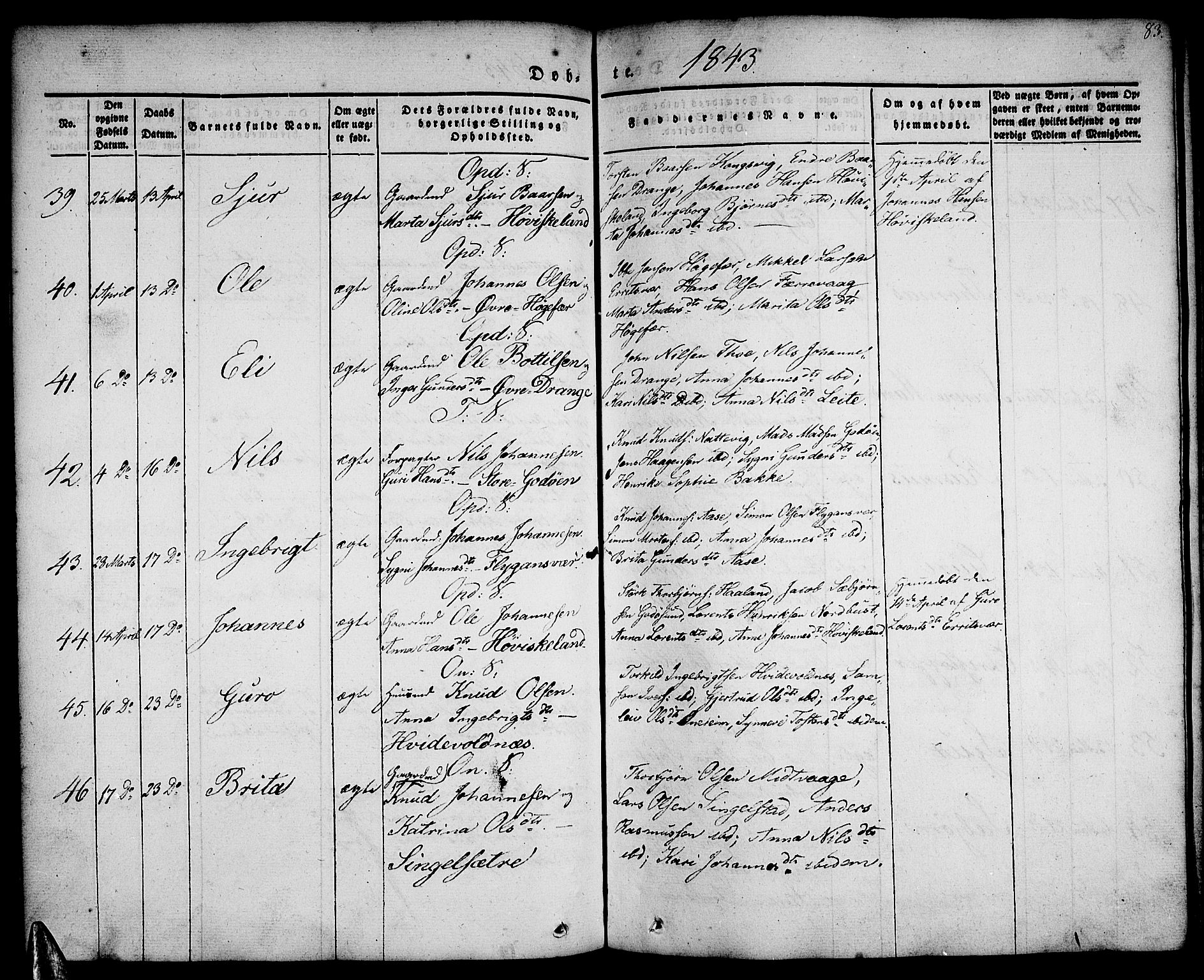 Tysnes sokneprestembete, AV/SAB-A-78601/H/Haa: Ministerialbok nr. A 9, 1837-1848, s. 83