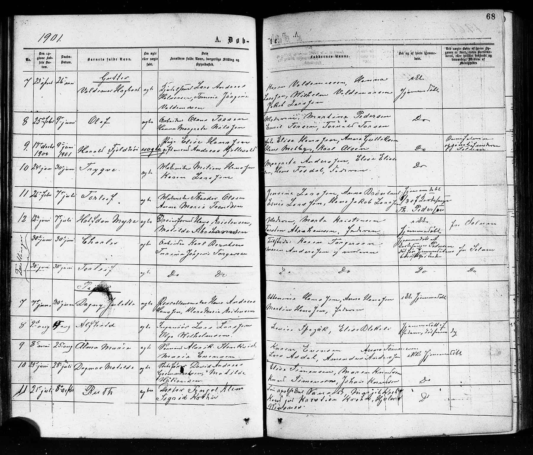 Porsgrunn kirkebøker , AV/SAKO-A-104/G/Ga/L0003: Klokkerbok nr. I 3, 1877-1915, s. 68