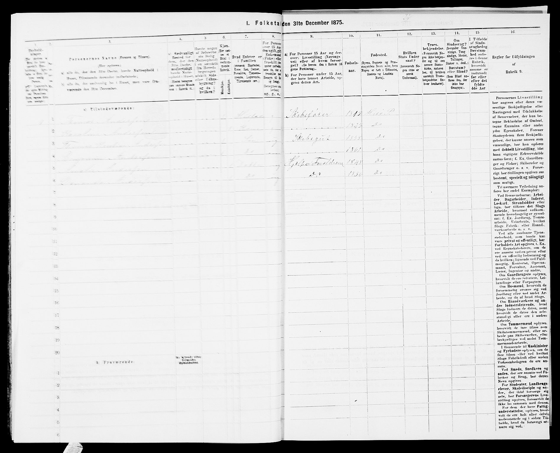 SAK, Folketelling 1875 for 0922P Hisøy prestegjeld, 1875, s. 729