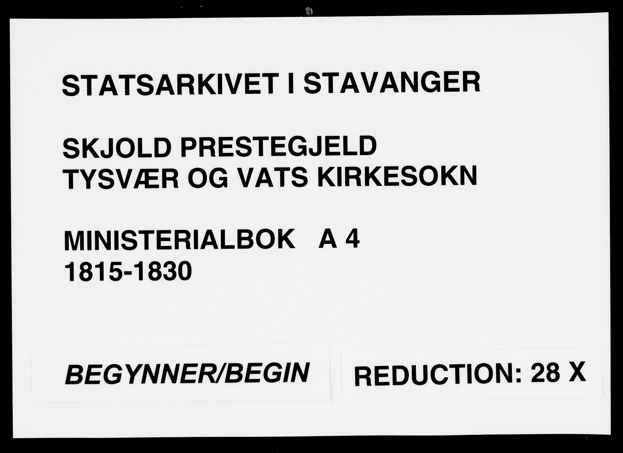 Skjold sokneprestkontor, SAST/A-101847/H/Ha/Haa/L0004: Ministerialbok nr. A 4 /2, 1815-1830
