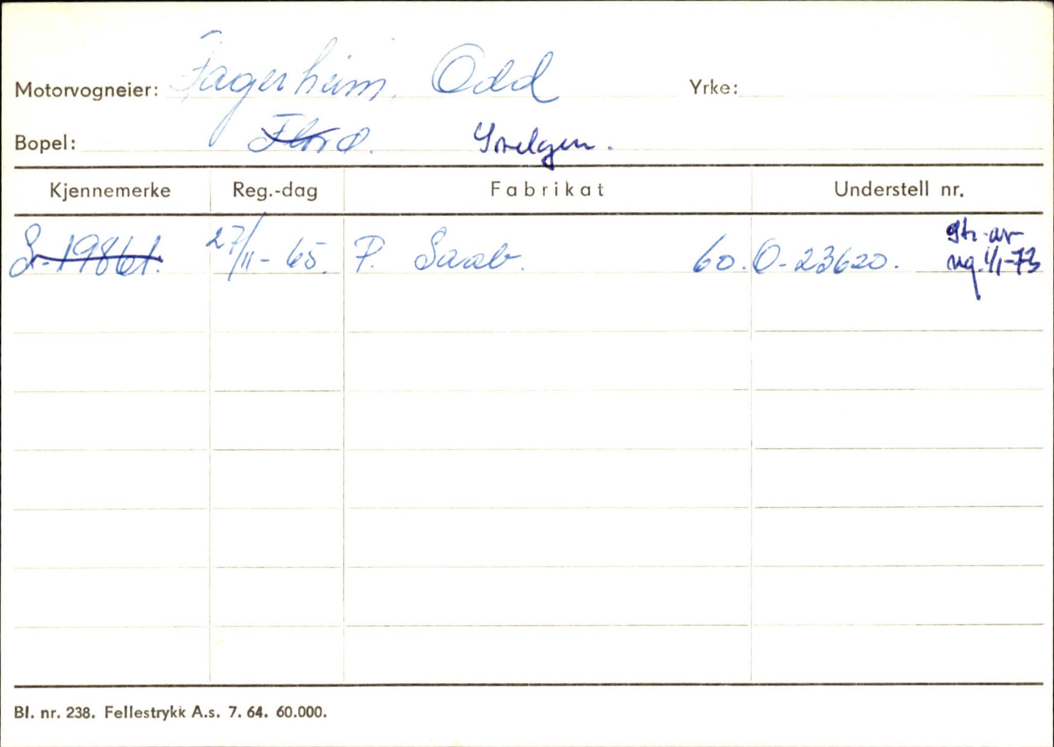 Statens vegvesen, Sogn og Fjordane vegkontor, AV/SAB-A-5301/4/F/L0133: Eigarregister Bremanger A-Å. Gaular A-H, 1945-1975, s. 317