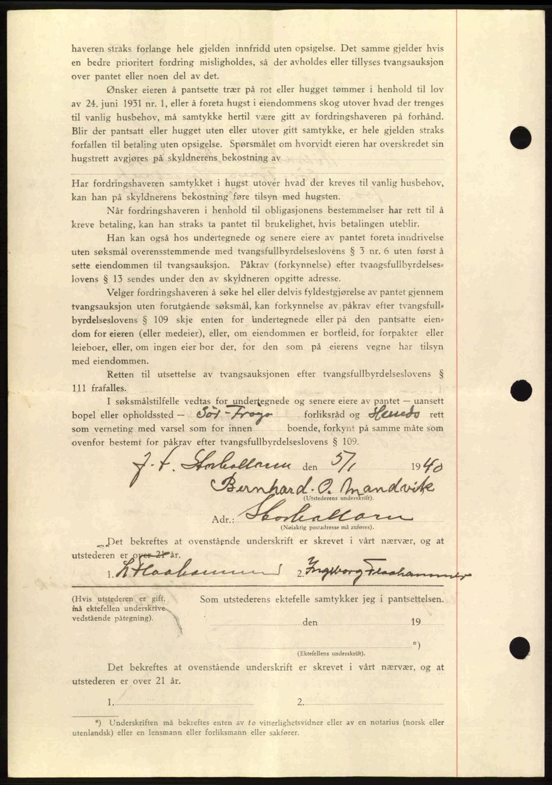 Hitra sorenskriveri, AV/SAT-A-0018/2/2C/2Ca: Pantebok nr. B1, 1939-1949, Dagboknr: 557/1941