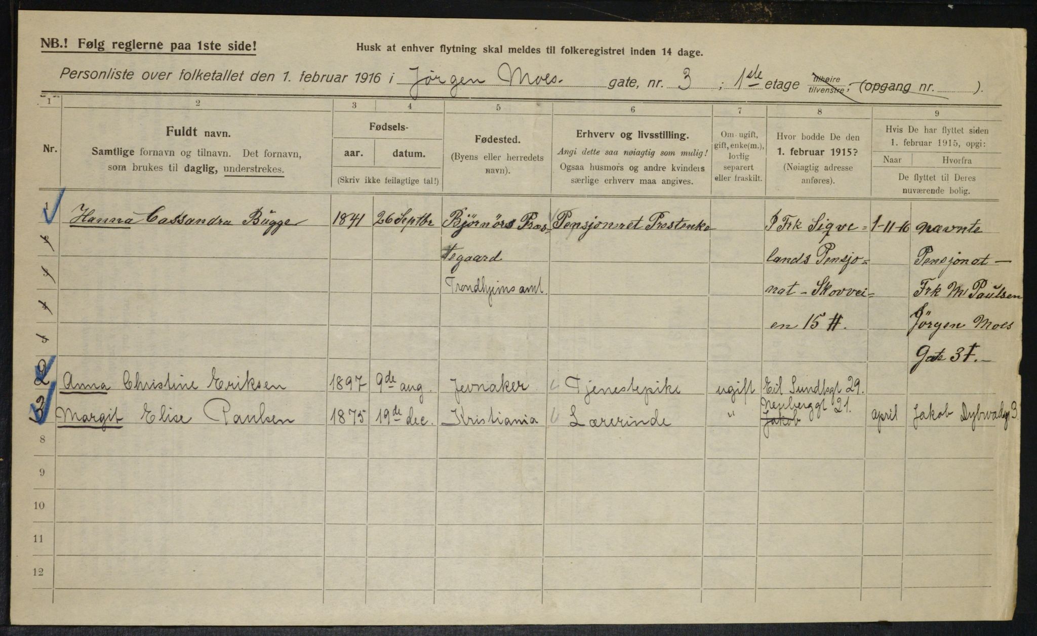 OBA, Kommunal folketelling 1.2.1916 for Kristiania, 1916, s. 48845