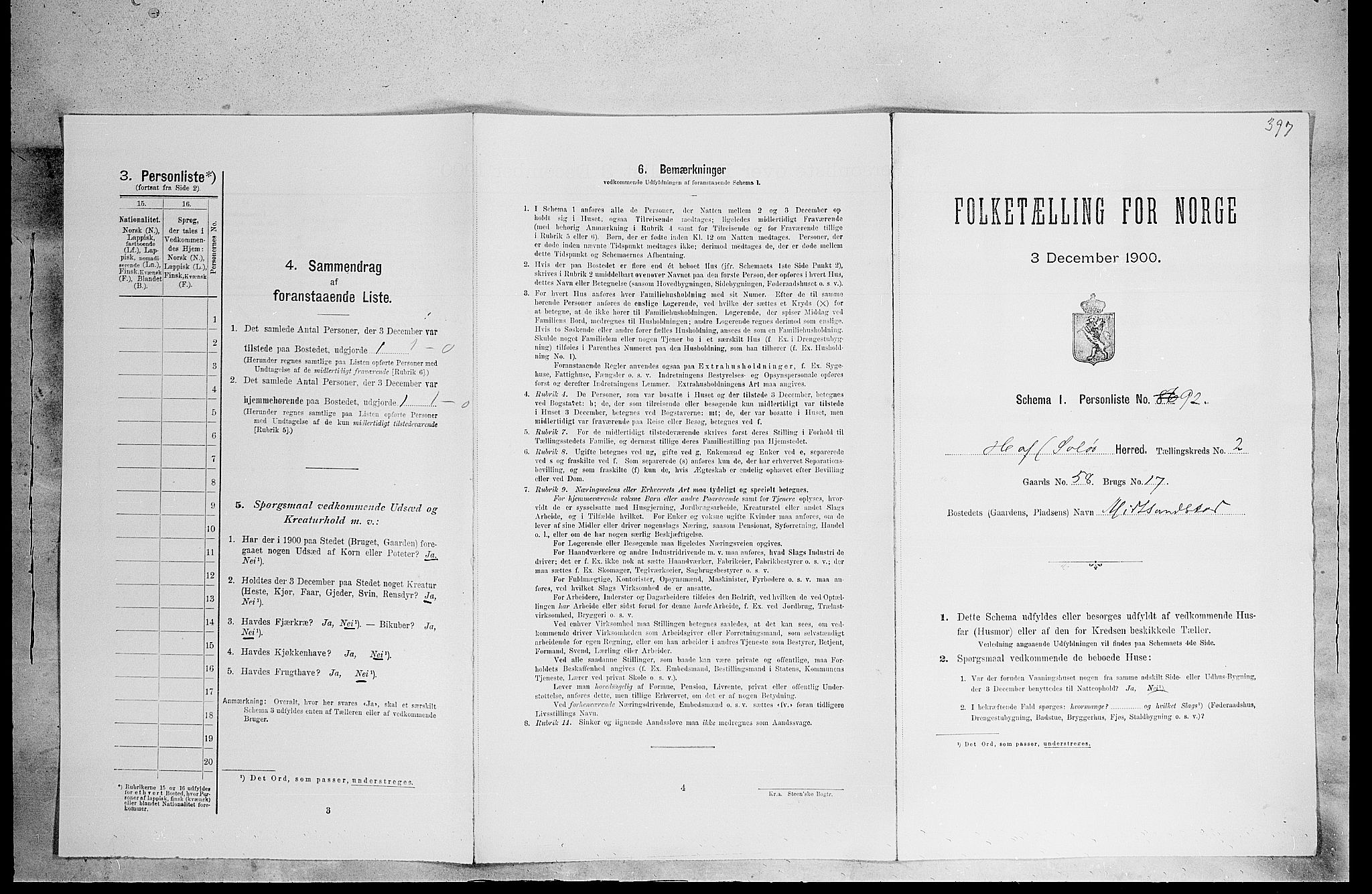 SAH, Folketelling 1900 for 0424 Hof herred, 1900, s. 470