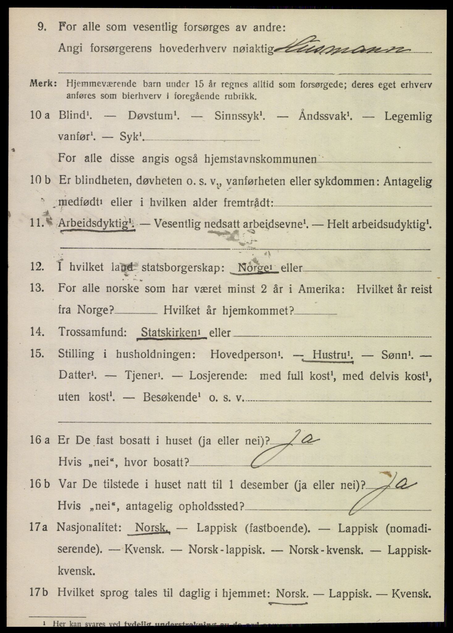 SAT, Folketelling 1920 for 1828 Nesna herred, 1920, s. 3116