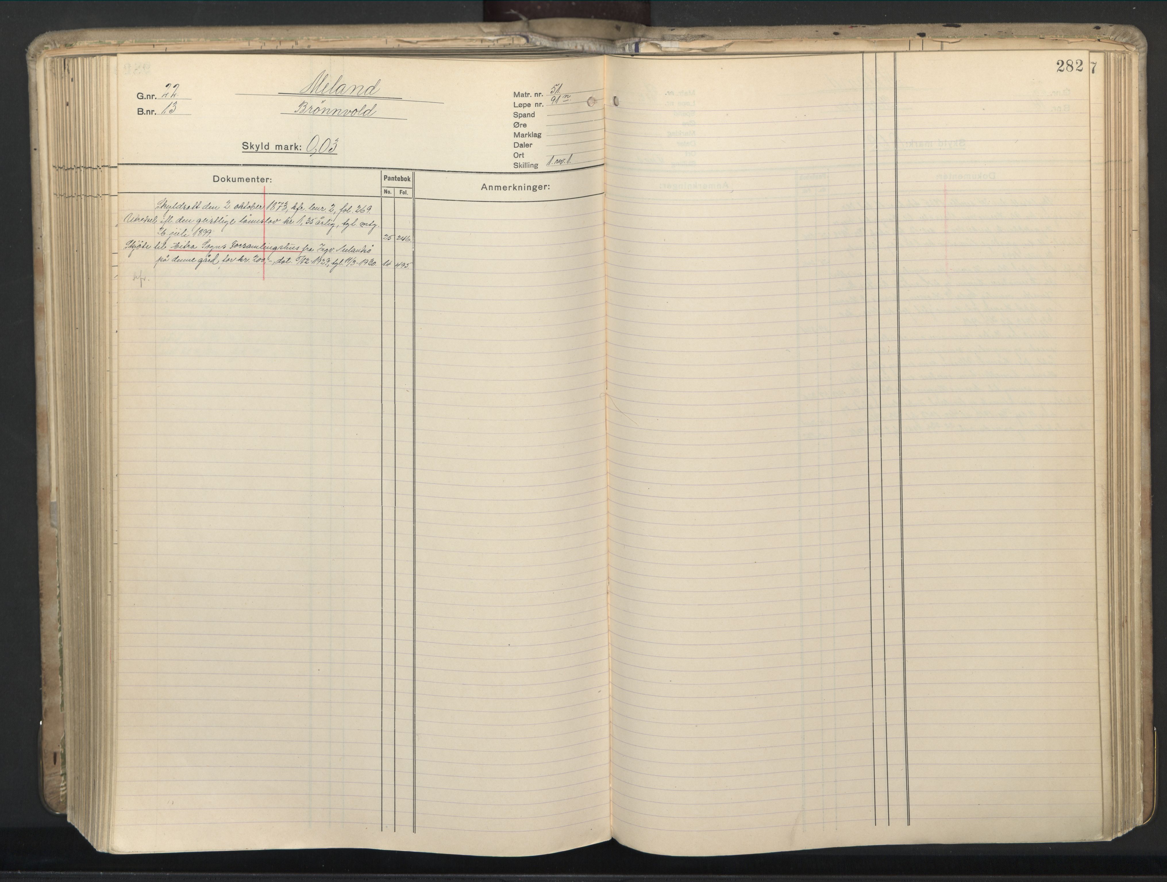Hitra sorenskriveri, AV/SAT-A-0018/2/2A/L0010: Panteregister nr. 10, s. 282