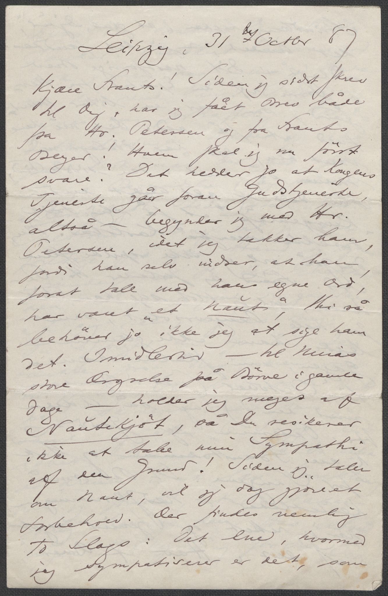 Beyer, Frants, RA/PA-0132/F/L0001: Brev fra Edvard Grieg til Frantz Beyer og "En del optegnelser som kan tjene til kommentar til brevene" av Marie Beyer, 1872-1907, s. 218