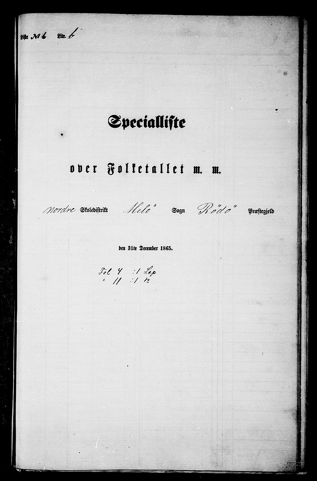 RA, Folketelling 1865 for 1836P Rødøy prestegjeld, 1865, s. 145