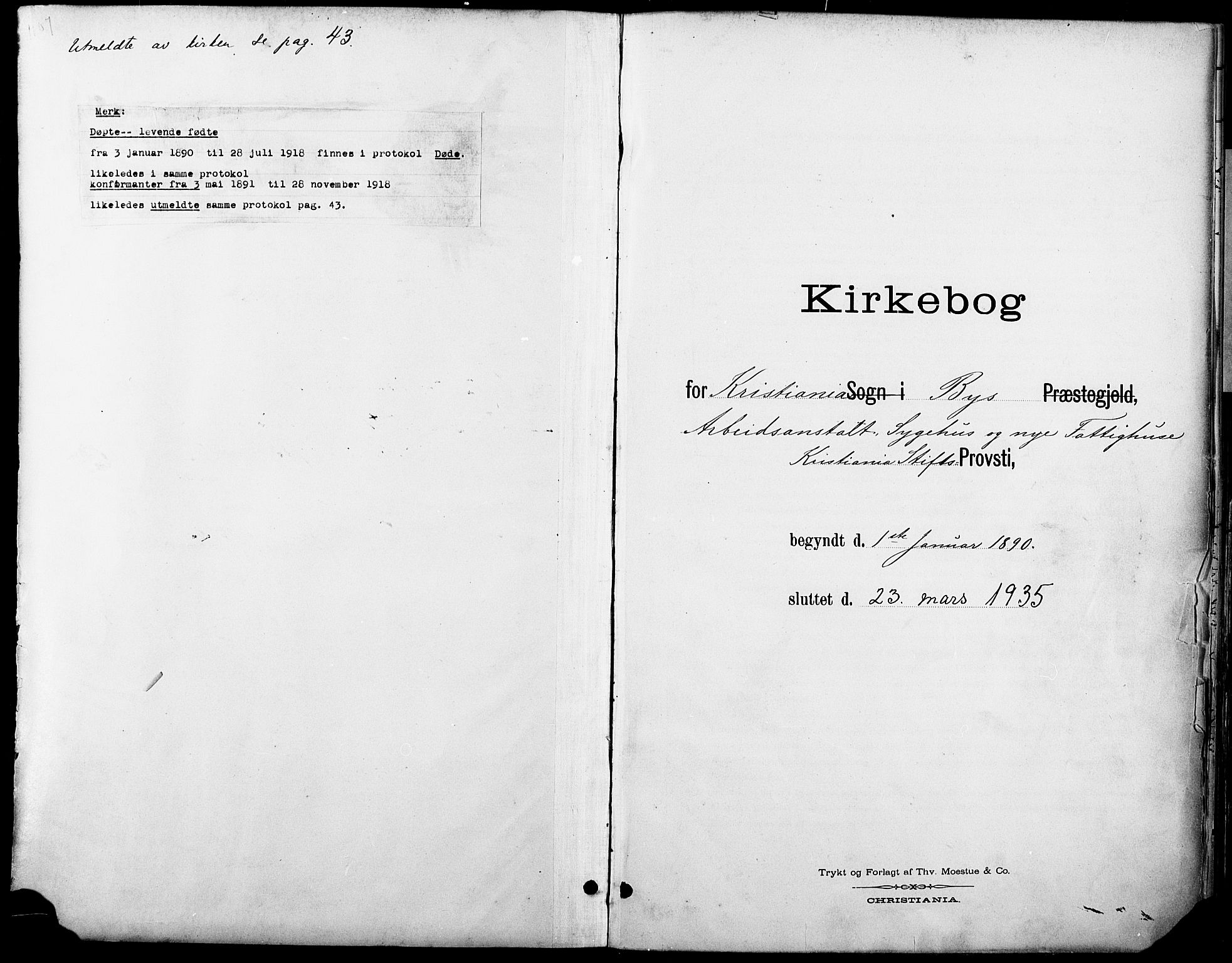Krohgstøtten sykehusprest Kirkebøker, AV/SAO-A-10854/F/Fa/L0003: Ministerialbok nr. 3, 1890-1935