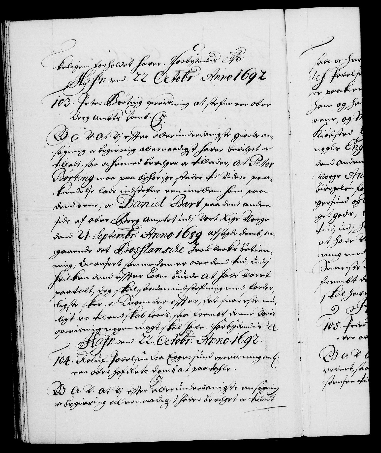 Danske Kanselli 1572-1799, RA/EA-3023/F/Fc/Fca/Fcaa/L0016: Norske registre (mikrofilm), 1692-1697, s. 51b