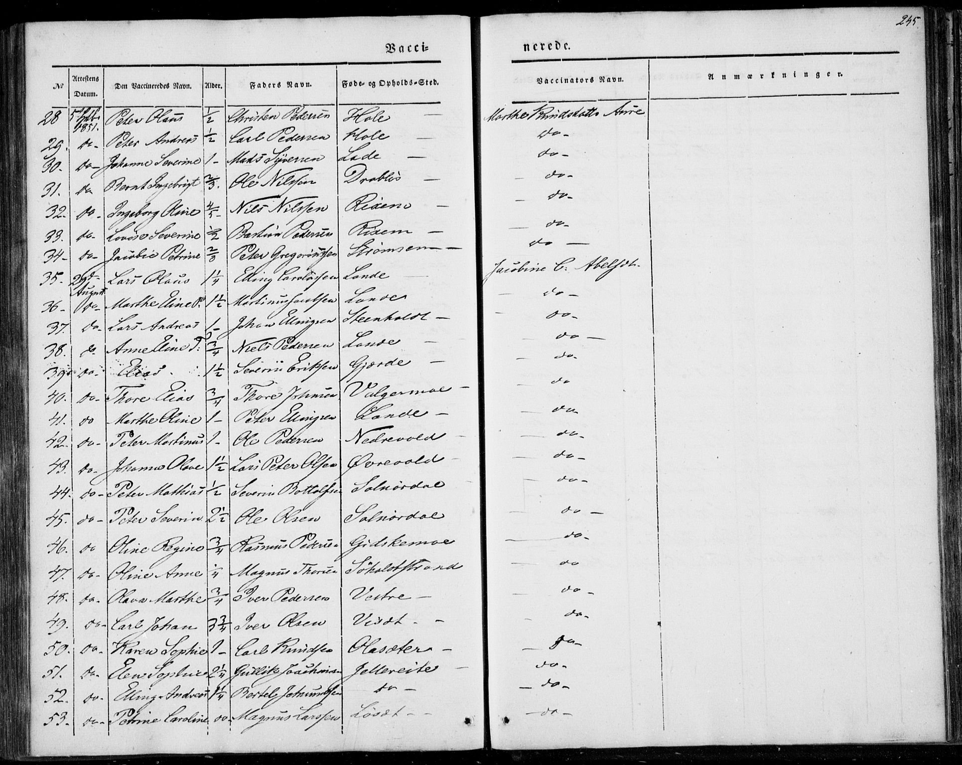 Ministerialprotokoller, klokkerbøker og fødselsregistre - Møre og Romsdal, AV/SAT-A-1454/522/L0312: Ministerialbok nr. 522A07, 1843-1851, s. 245