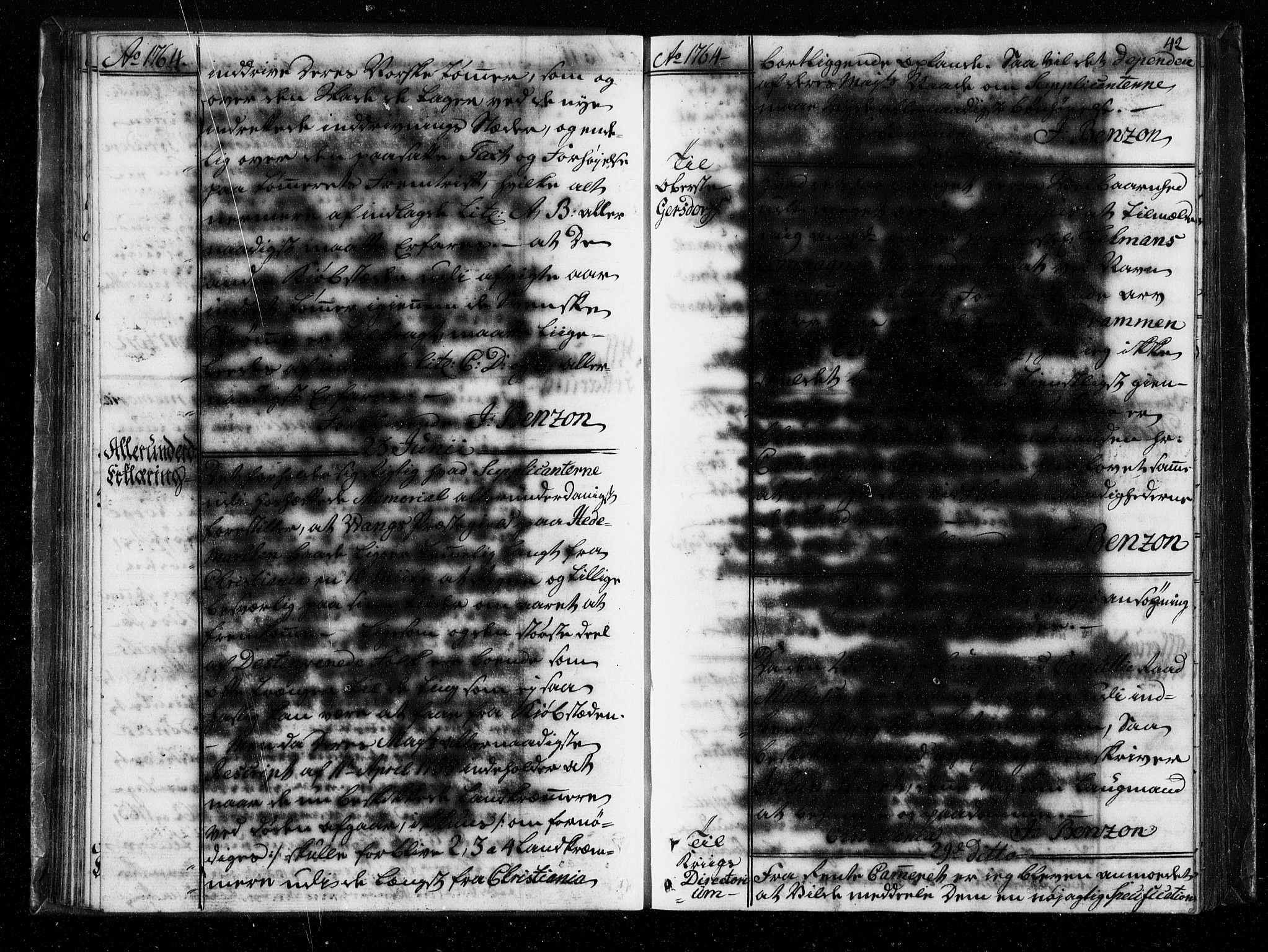 Stattholderembetet 1572-1771, AV/RA-EA-2870/Bf/L0004: Stattholderprotokoll (allmenn kopibok), 1764-1765, s. 41b-42a