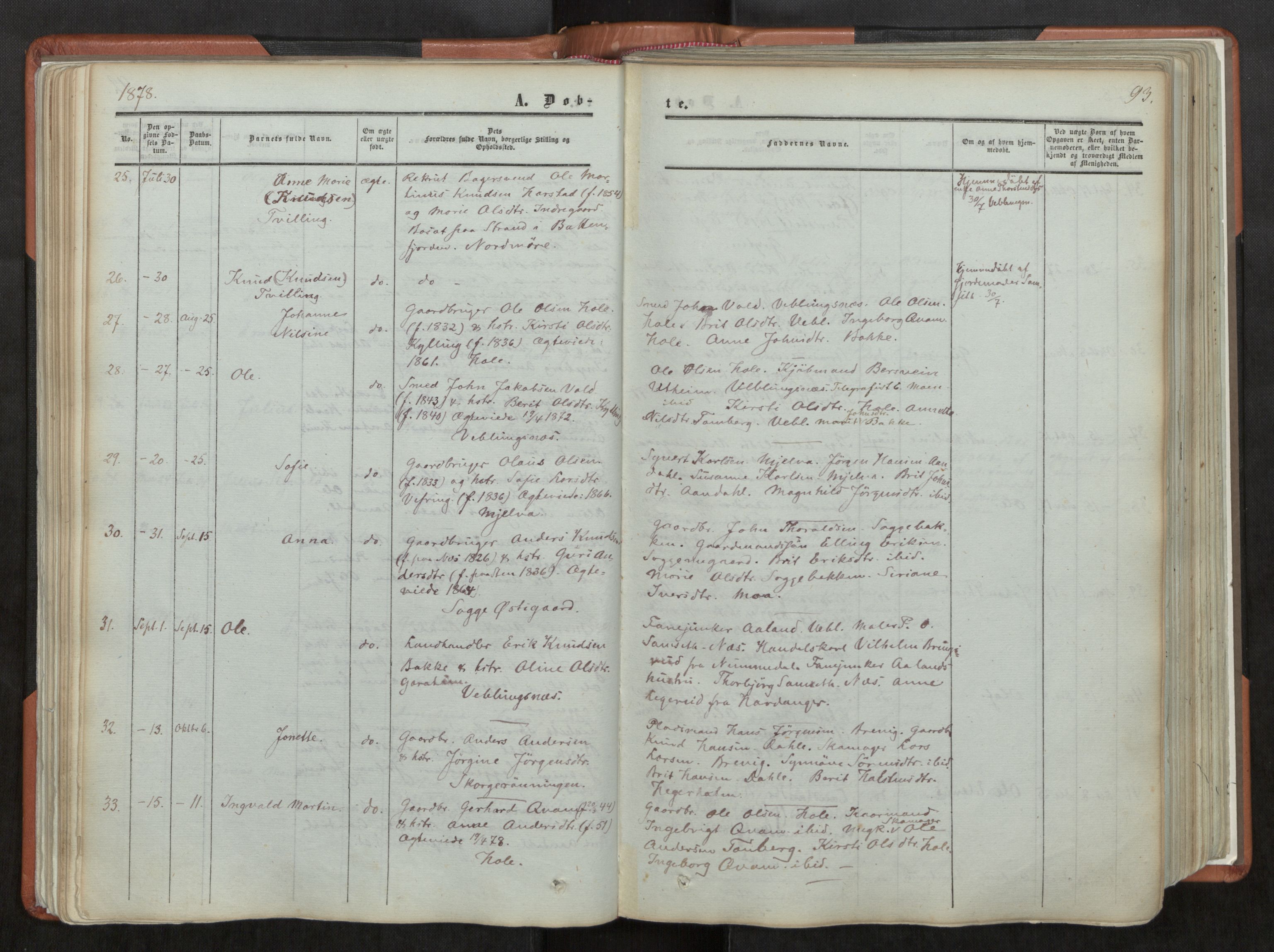 Ministerialprotokoller, klokkerbøker og fødselsregistre - Møre og Romsdal, AV/SAT-A-1454/544/L0572: Ministerialbok nr. 544A05, 1854-1886, s. 93