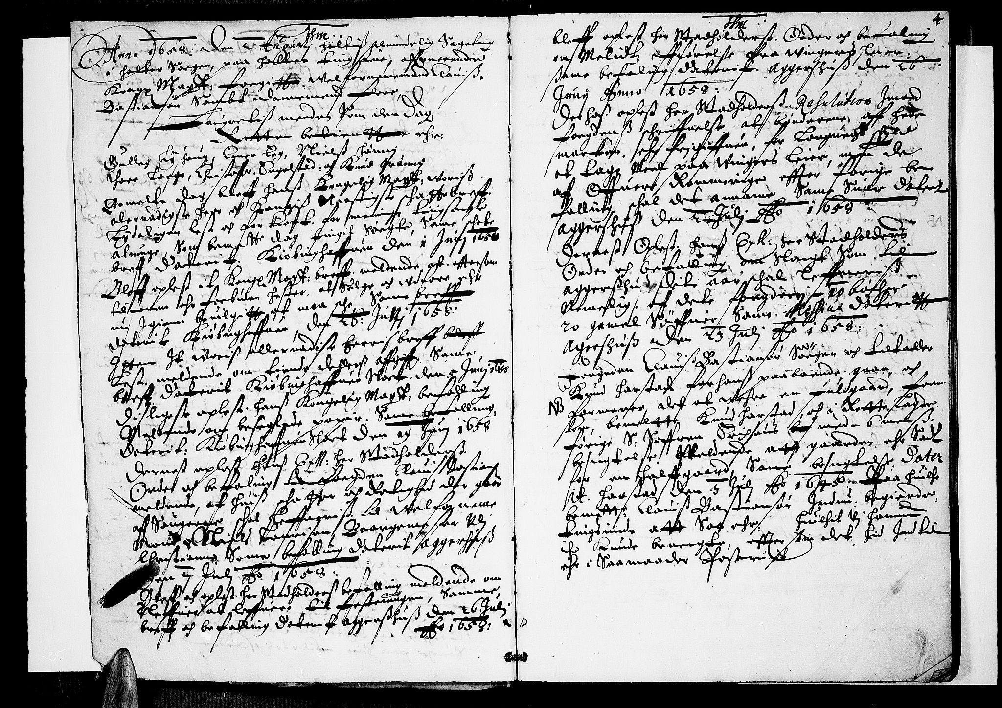 Øvre Romerike sorenskriveri, SAO/A-10649/F/Fb/L0003: Tingbok 3, 1658-1659, s. 3b-4a