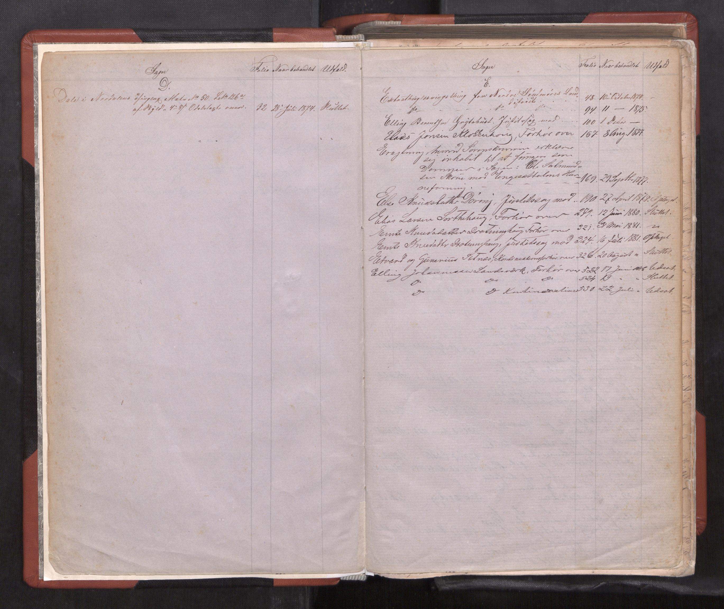 Nordre Sunnmøre sorenskriveri, AV/SAT-A-0006/1/1/1B/L0008: Ekstrarettsprotokoll 7, 1874-1887