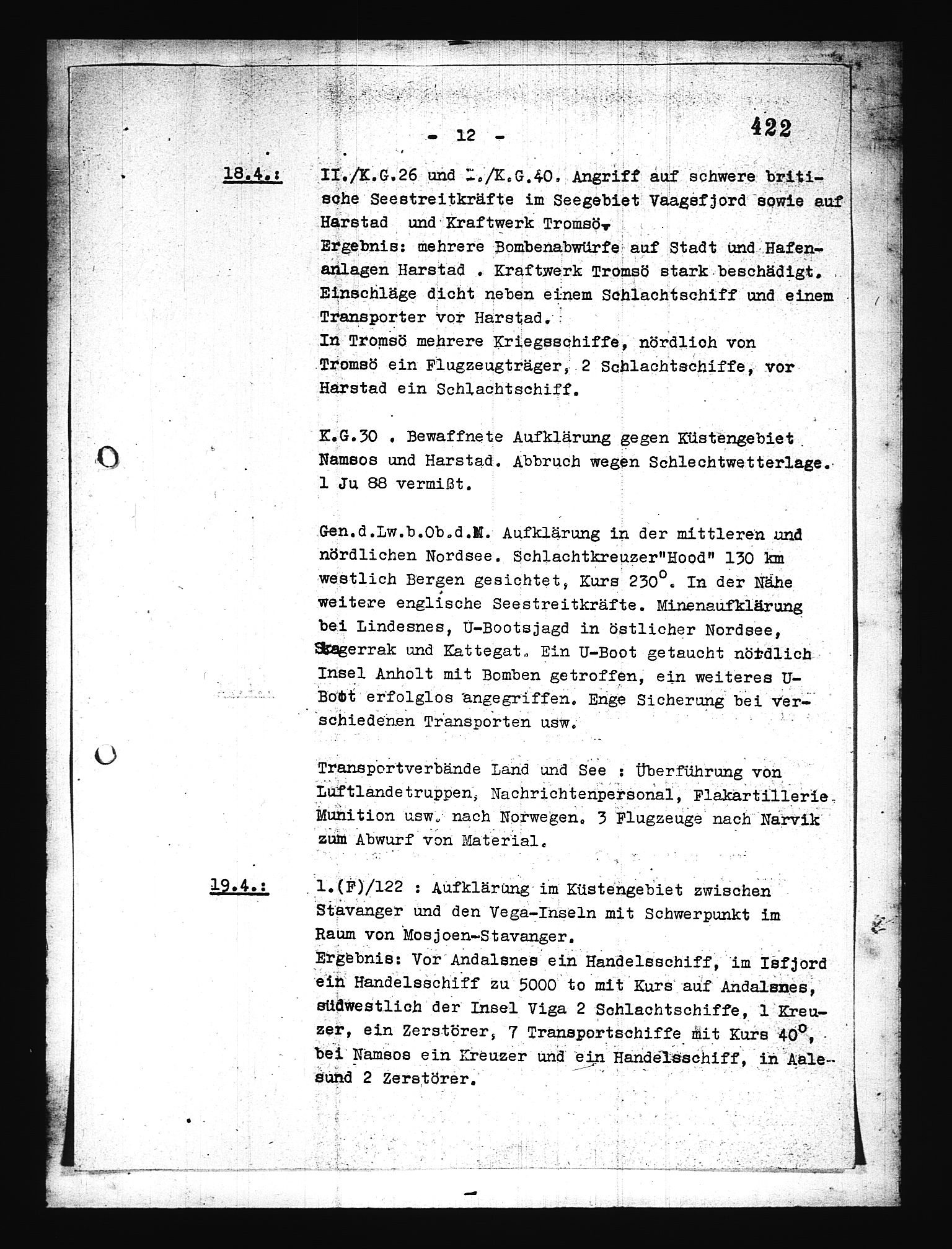 Documents Section, AV/RA-RAFA-2200/V/L0076: Amerikansk mikrofilm "Captured German Documents".
Box No. 715.  FKA jnr. 619/1954., 1940, s. 203