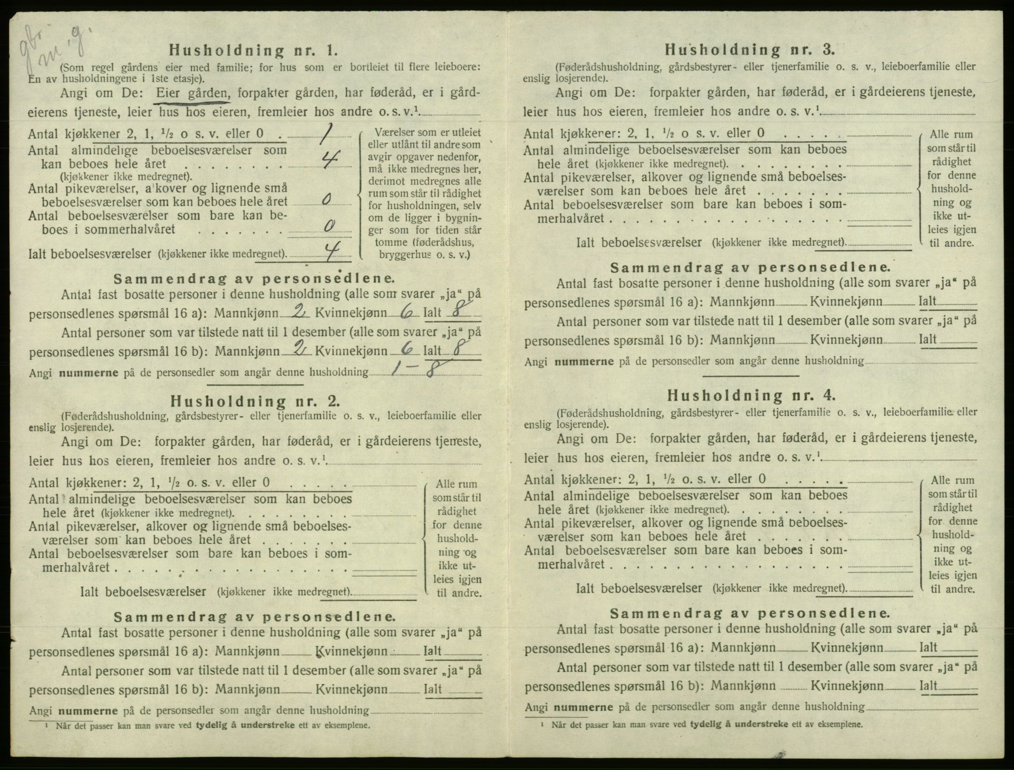 SAB, Folketelling 1920 for 1241 Fusa herred, 1920, s. 322