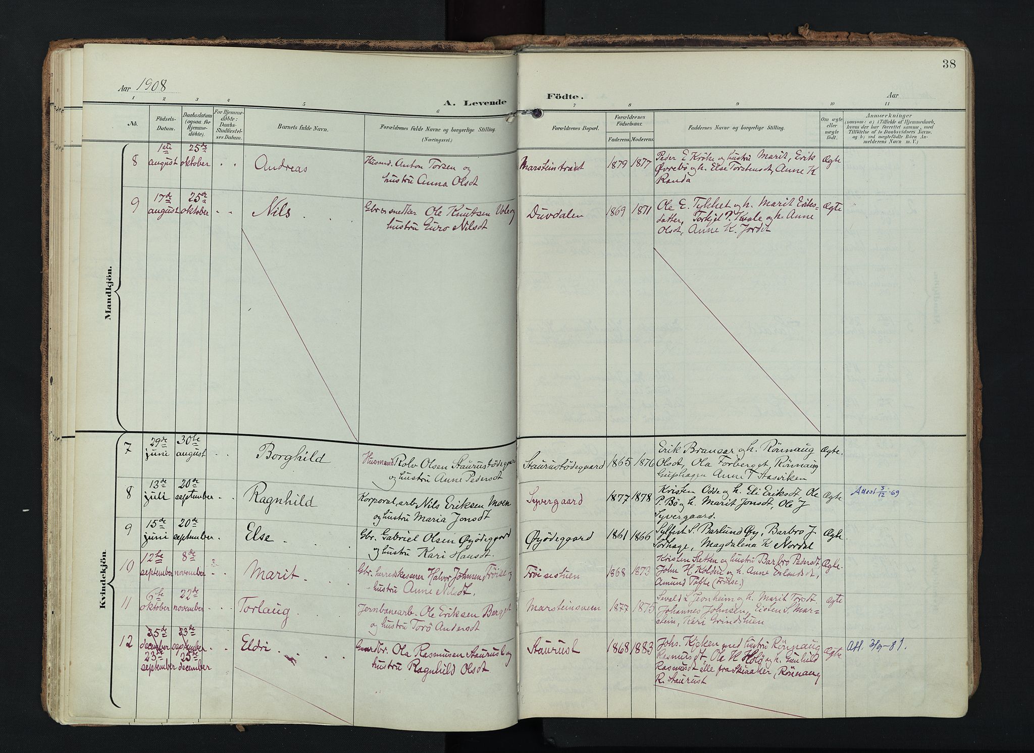 Lom prestekontor, AV/SAH-PREST-070/K/L0010: Ministerialbok nr. 10, 1899-1926, s. 38