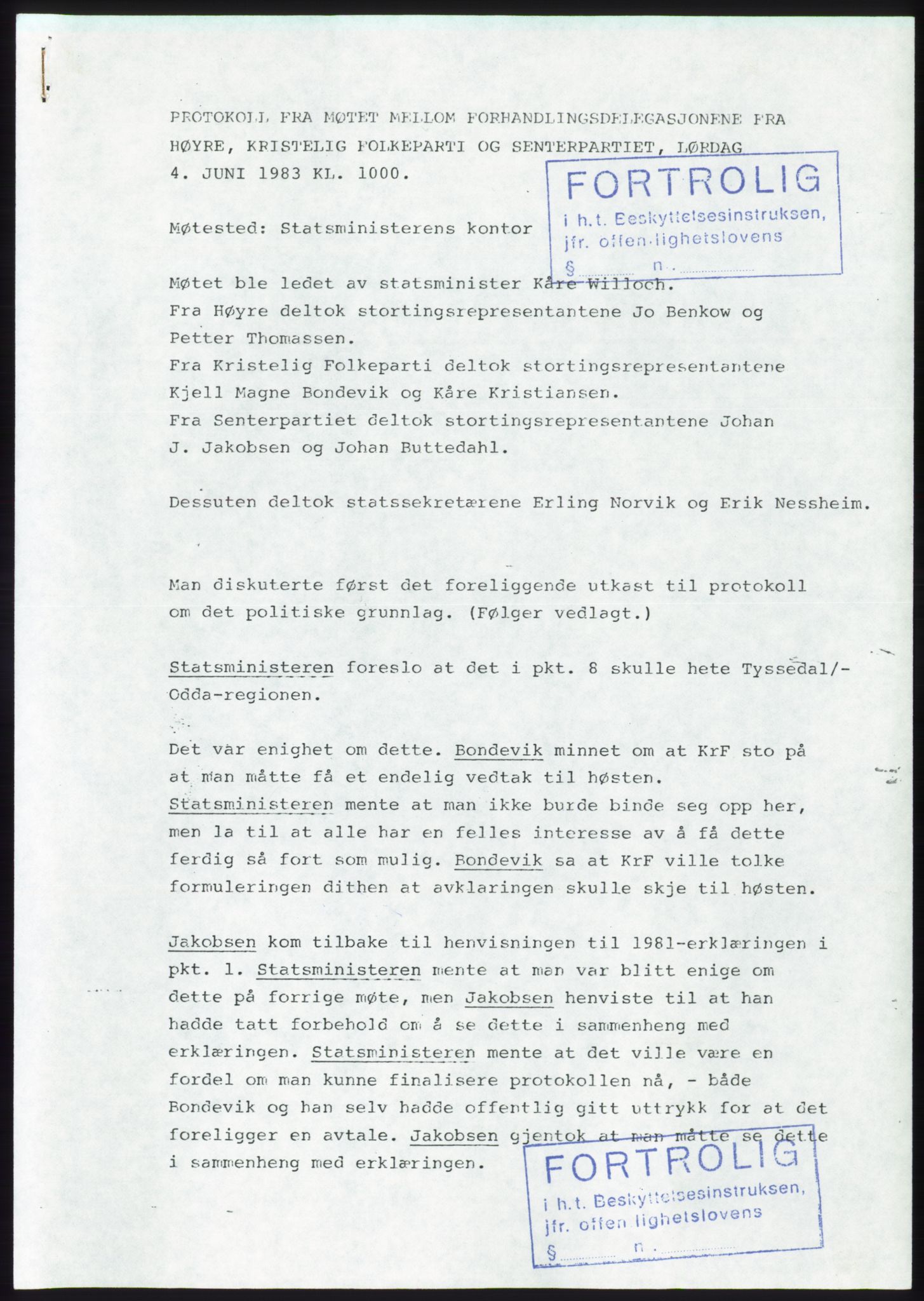 Forhandlingsmøtene 1983 mellom Høyre, KrF og Senterpartiet om dannelse av regjering, RA/PA-0696/A/L0001: Forhandlingsprotokoll, 1983, s. 17